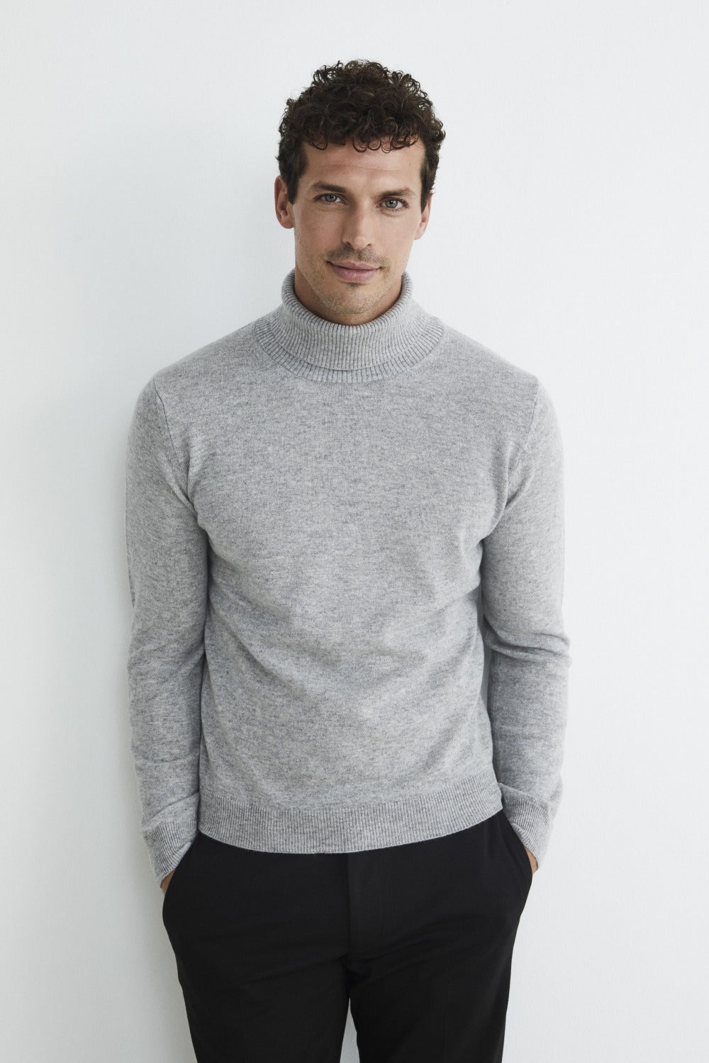 Cashmere turtleneck - Grey melange