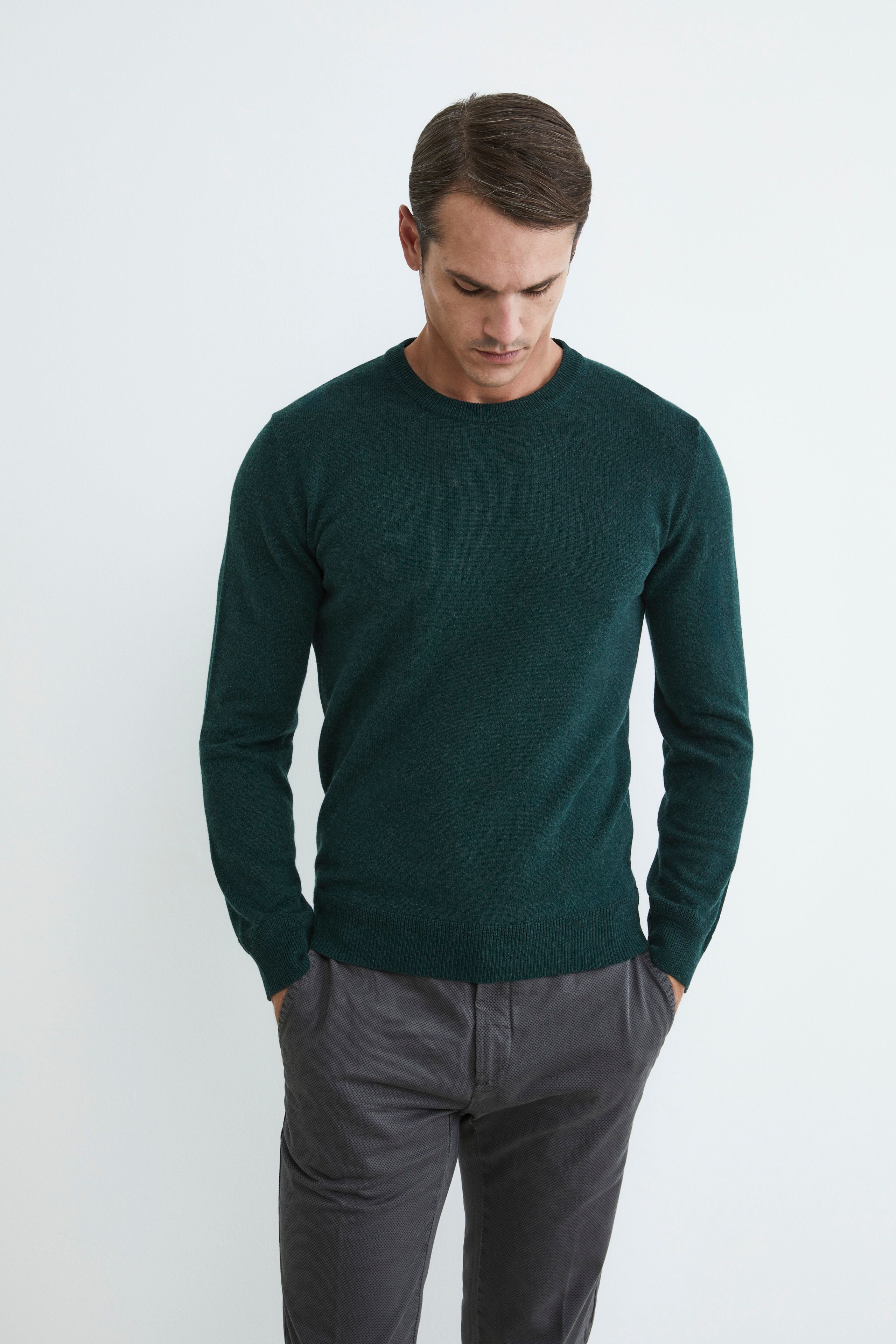 Cashmere and silk crew neck - Green