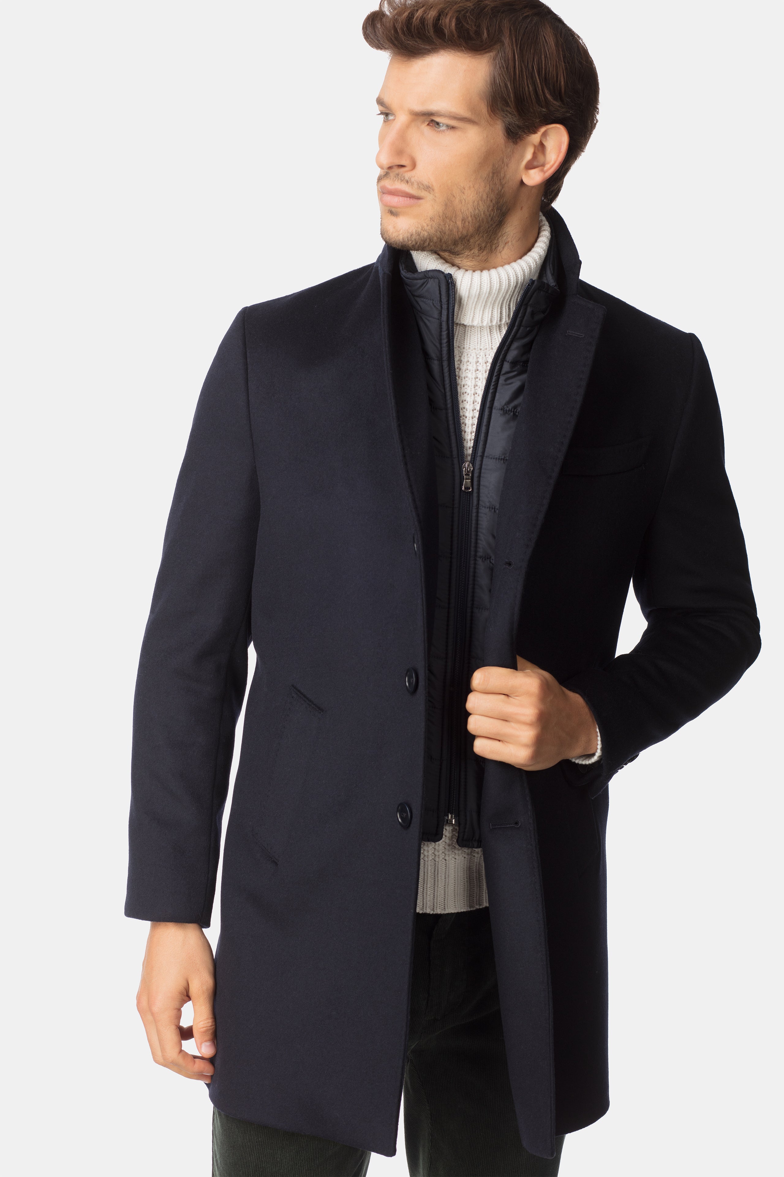 Wool and cashmere coat - BLUE