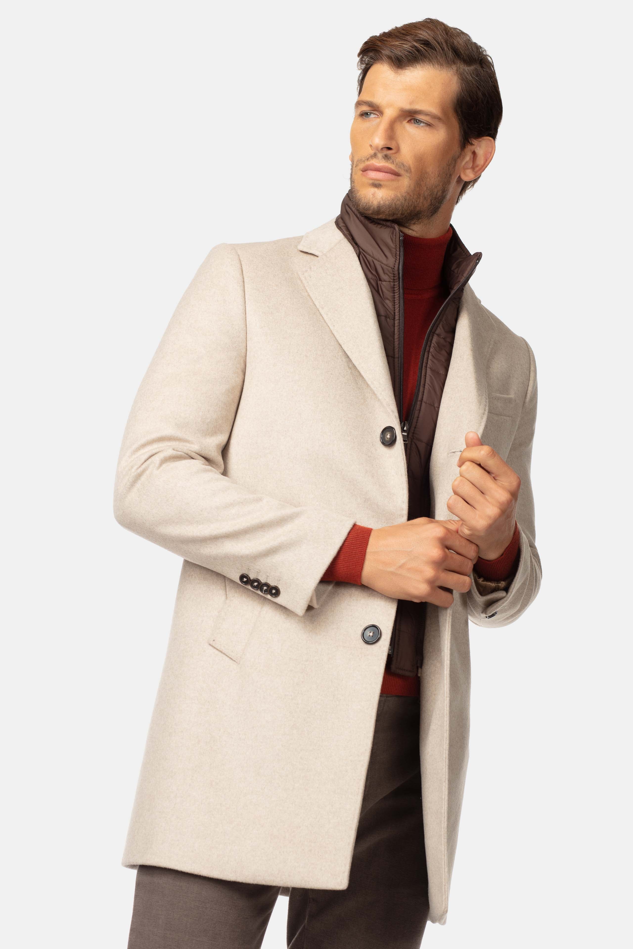 Wool and cashmere coat - BEIGE