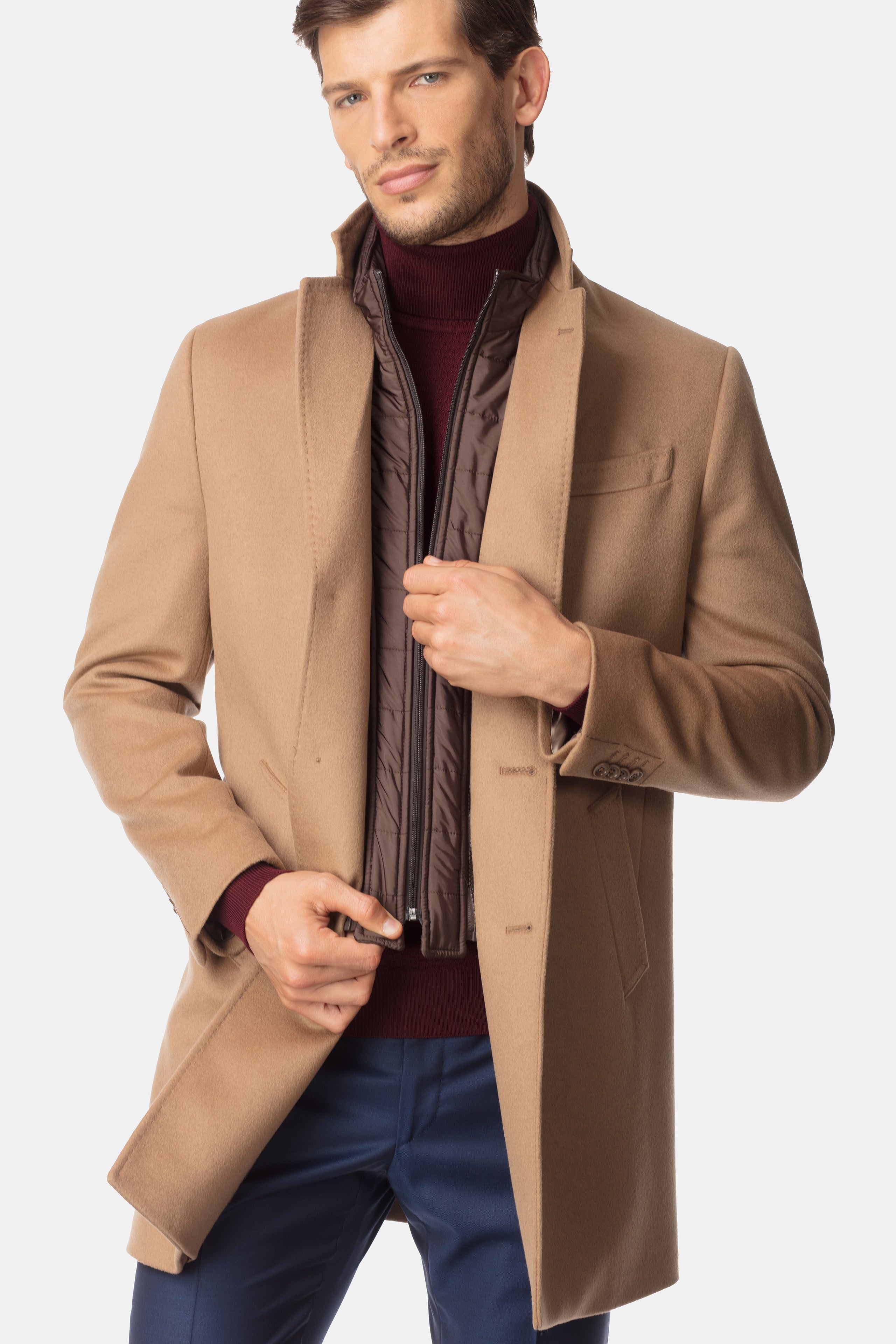 Wool and cashmere coat - CAMEL