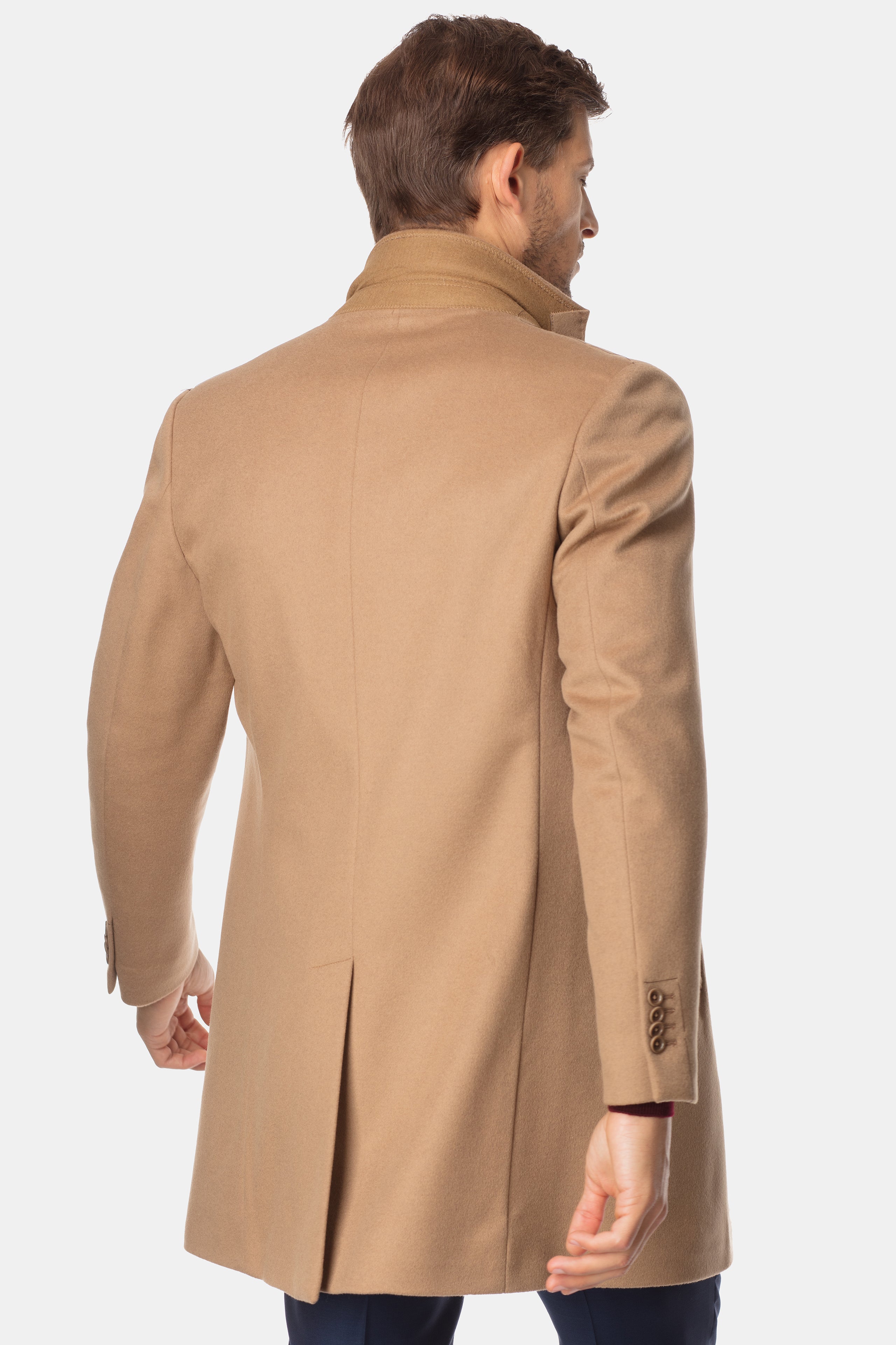 Wool and cashmere coat - CAMEL