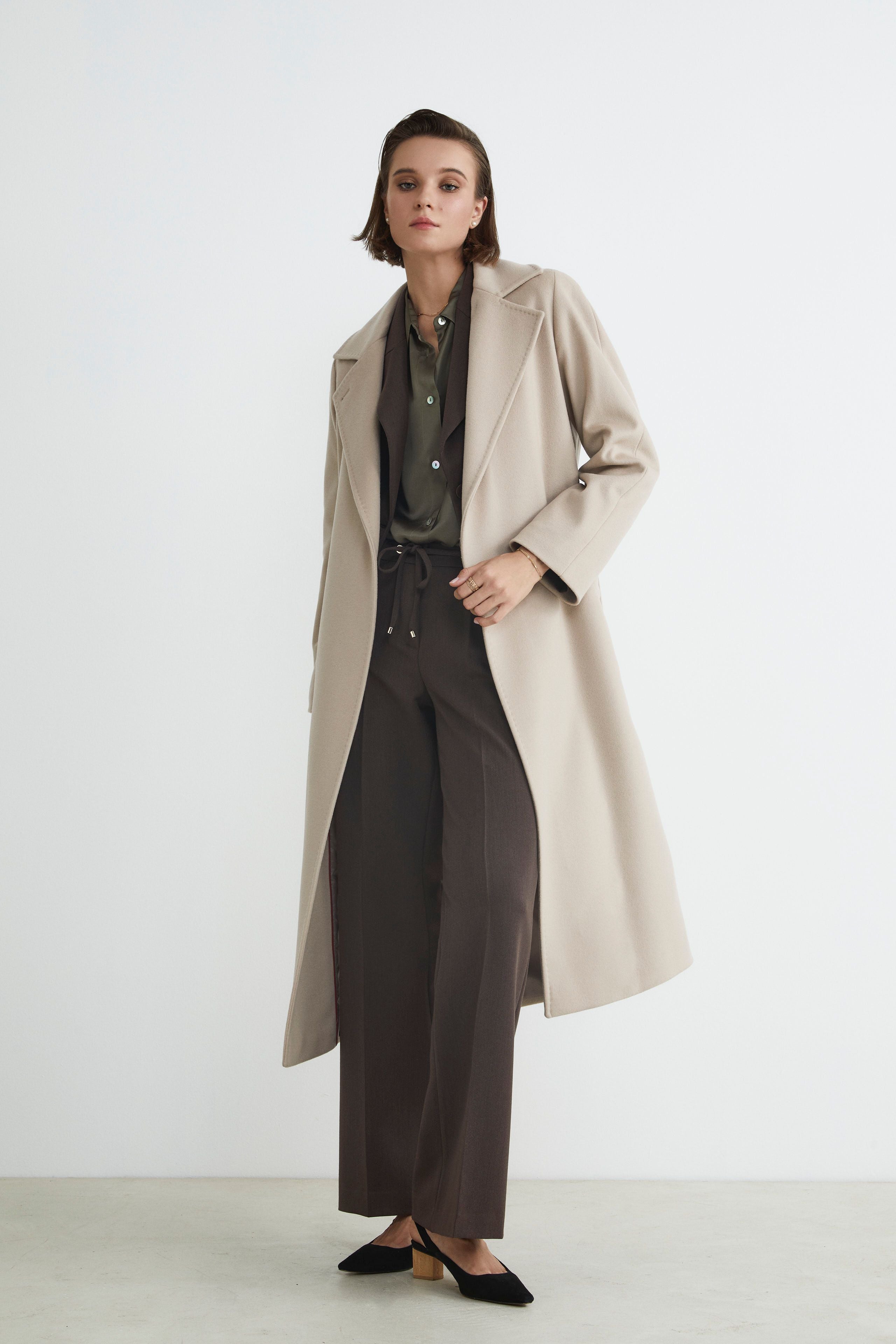 Long coat in wool and cashmere - Chalk white