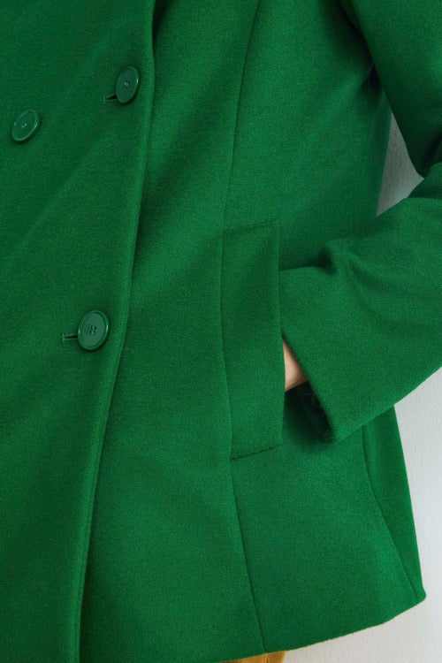 Manteau court à double boutonnage - Vert de l'herbe