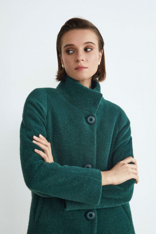 Manteau court en fausse fourrure - VERT