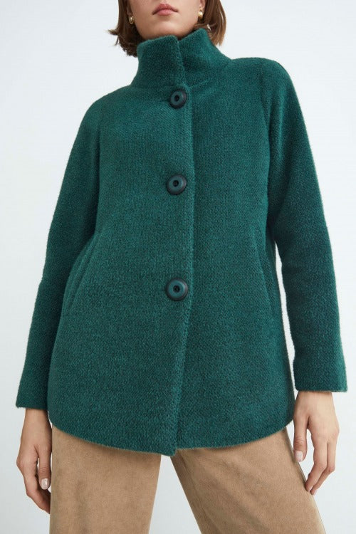 Short faux fur coat - GREEN