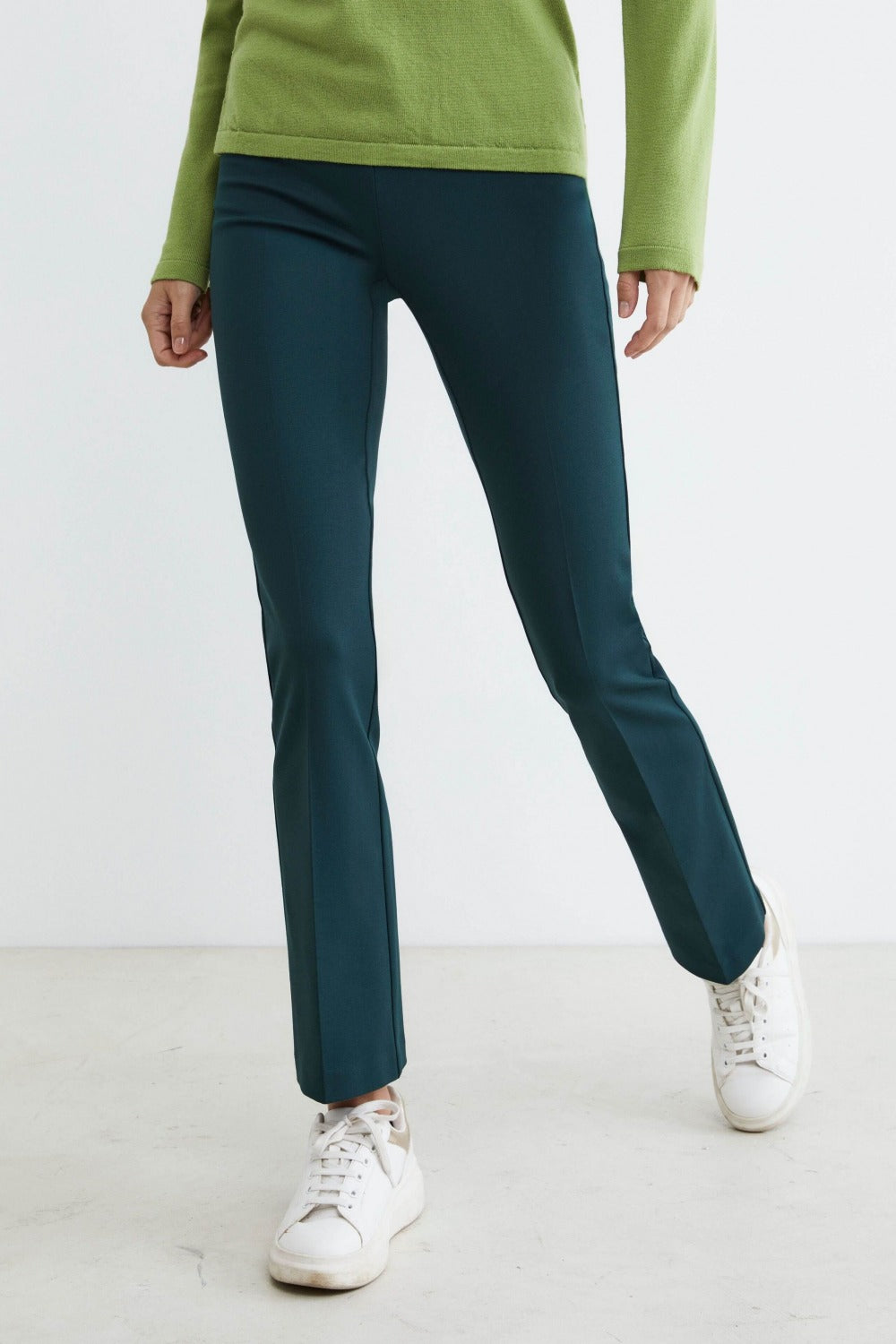 Pantalon palazzo en jersey - Bleu marine