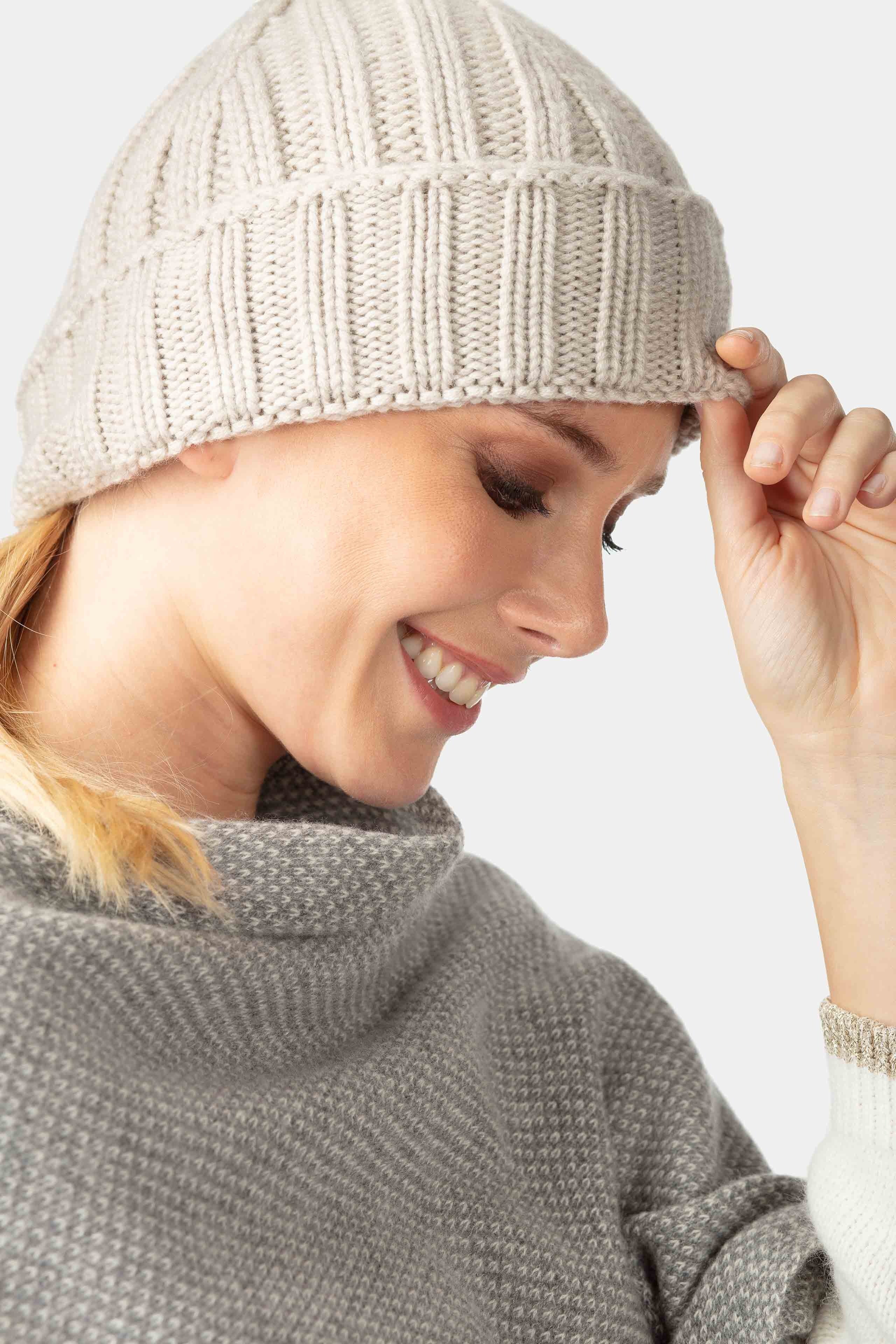 Cashmere beanie - BEIGE