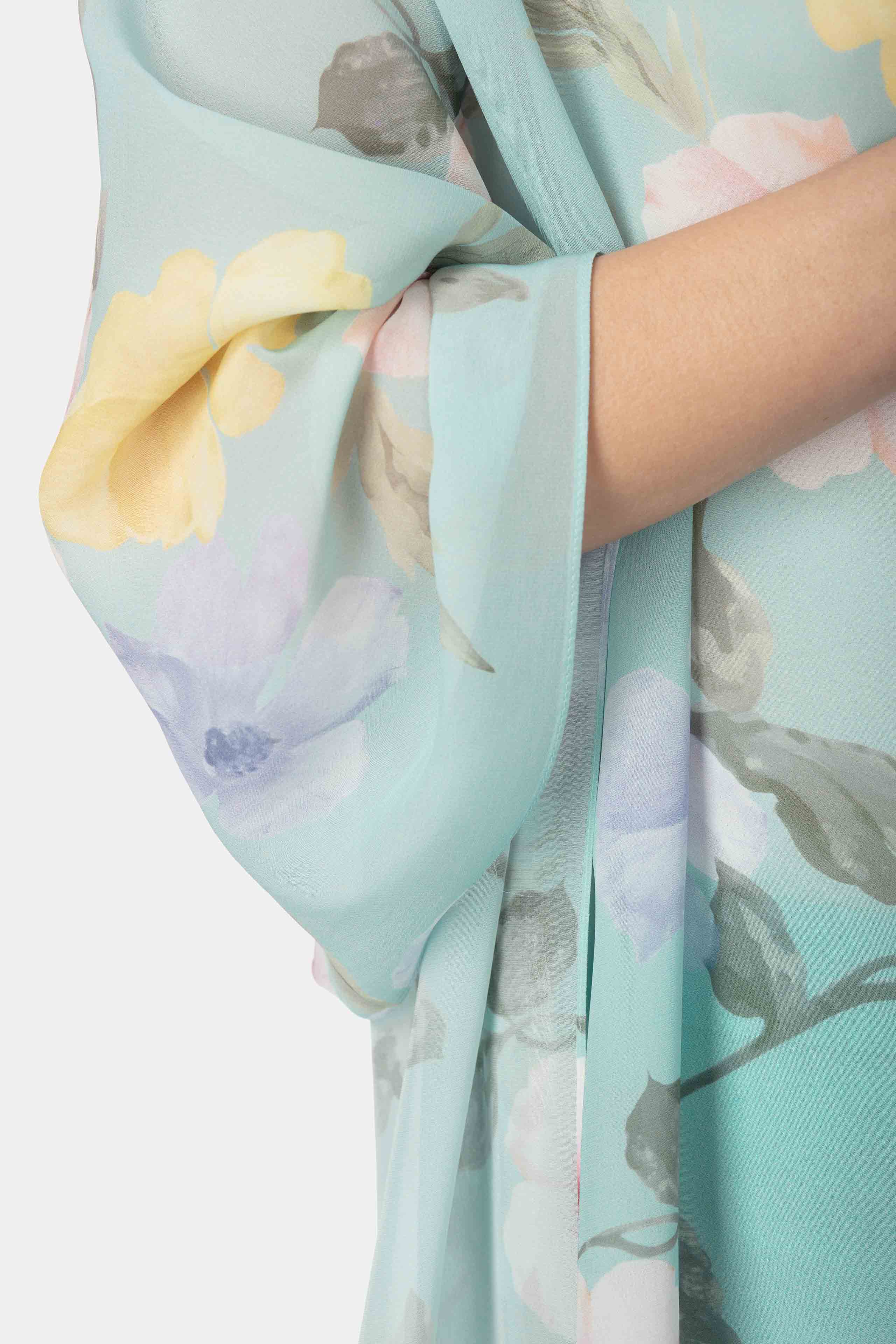 Fancy ceremony stole - Aqua green pattern