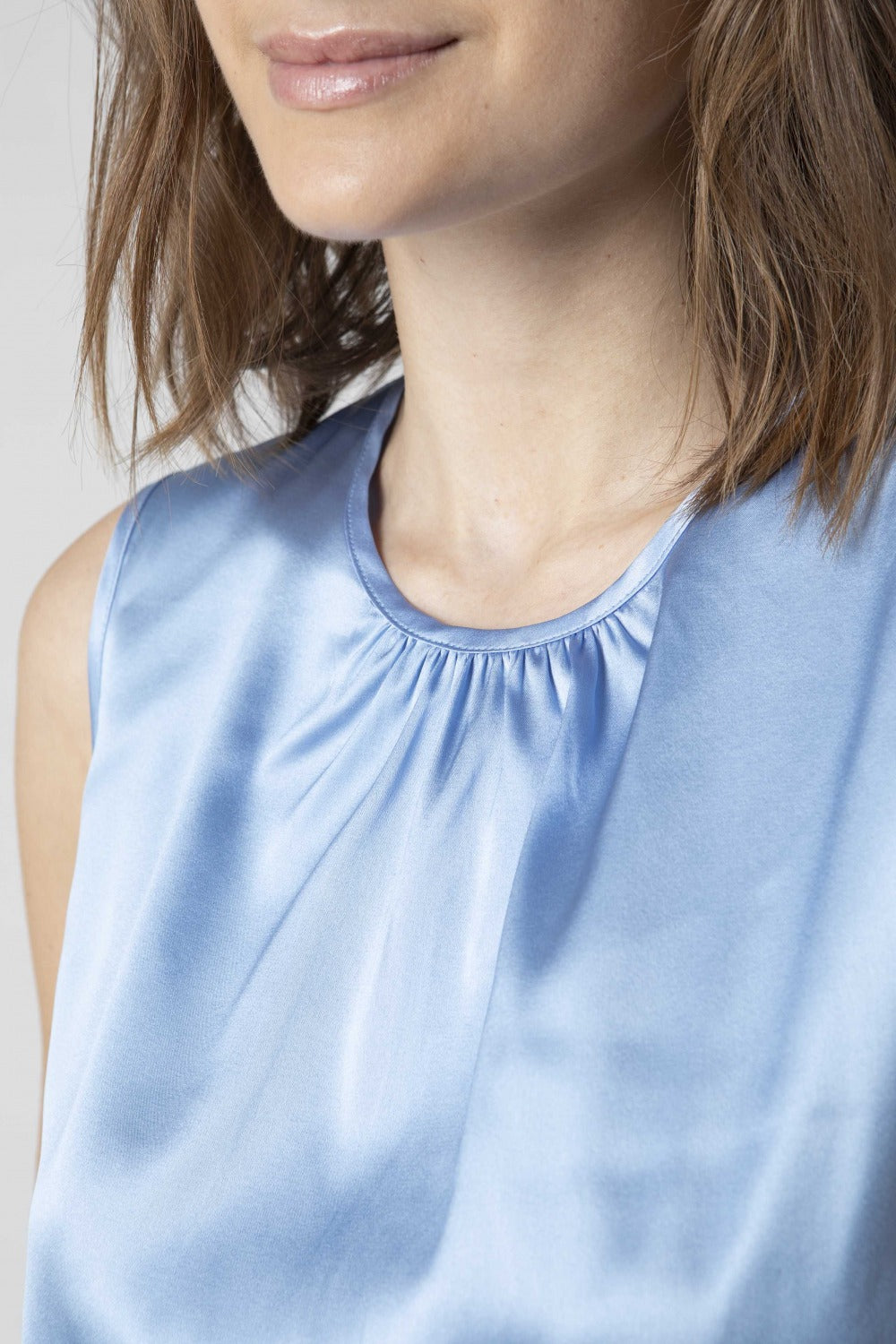 Silk Top - Light blue