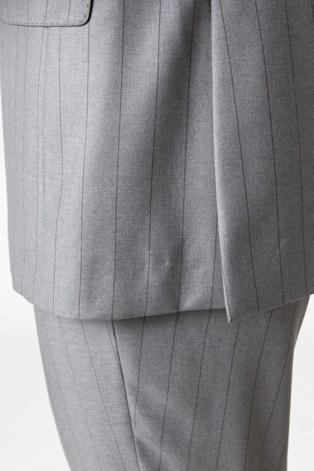 Blue double breasted suit - Grey pinstripe