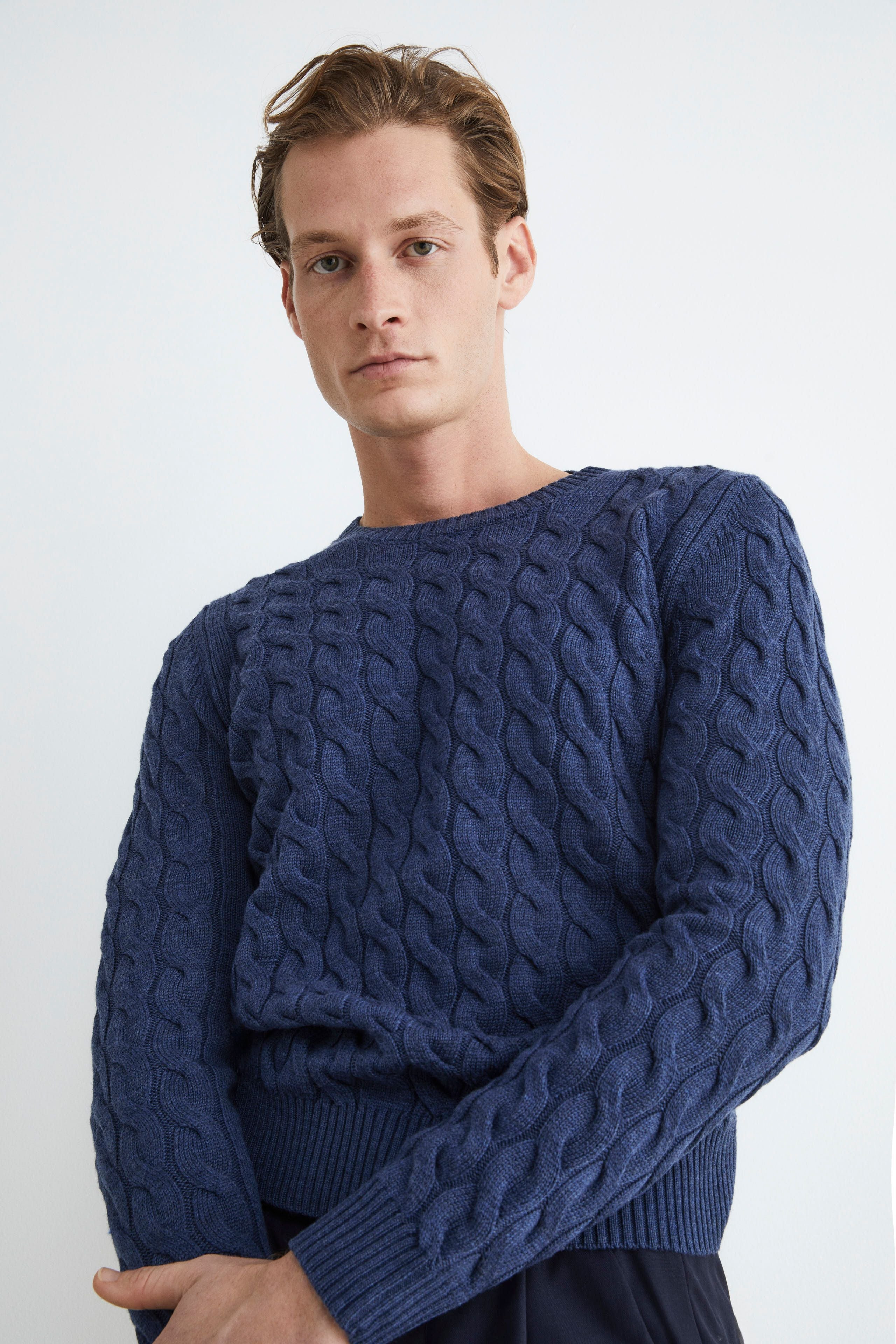 Merino wool crew-neck jumper - DENIM