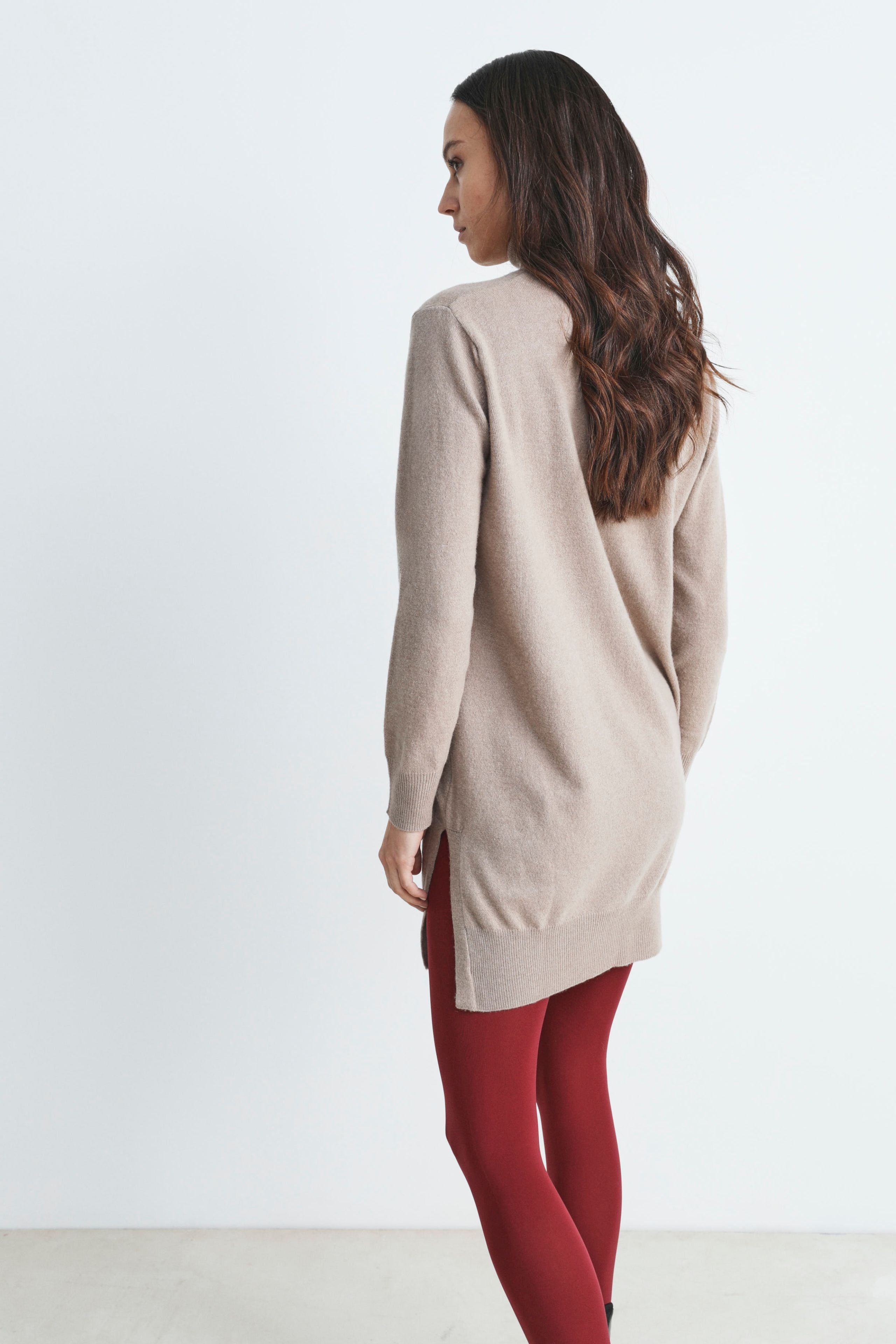 Wool turtleneck dress - Brown