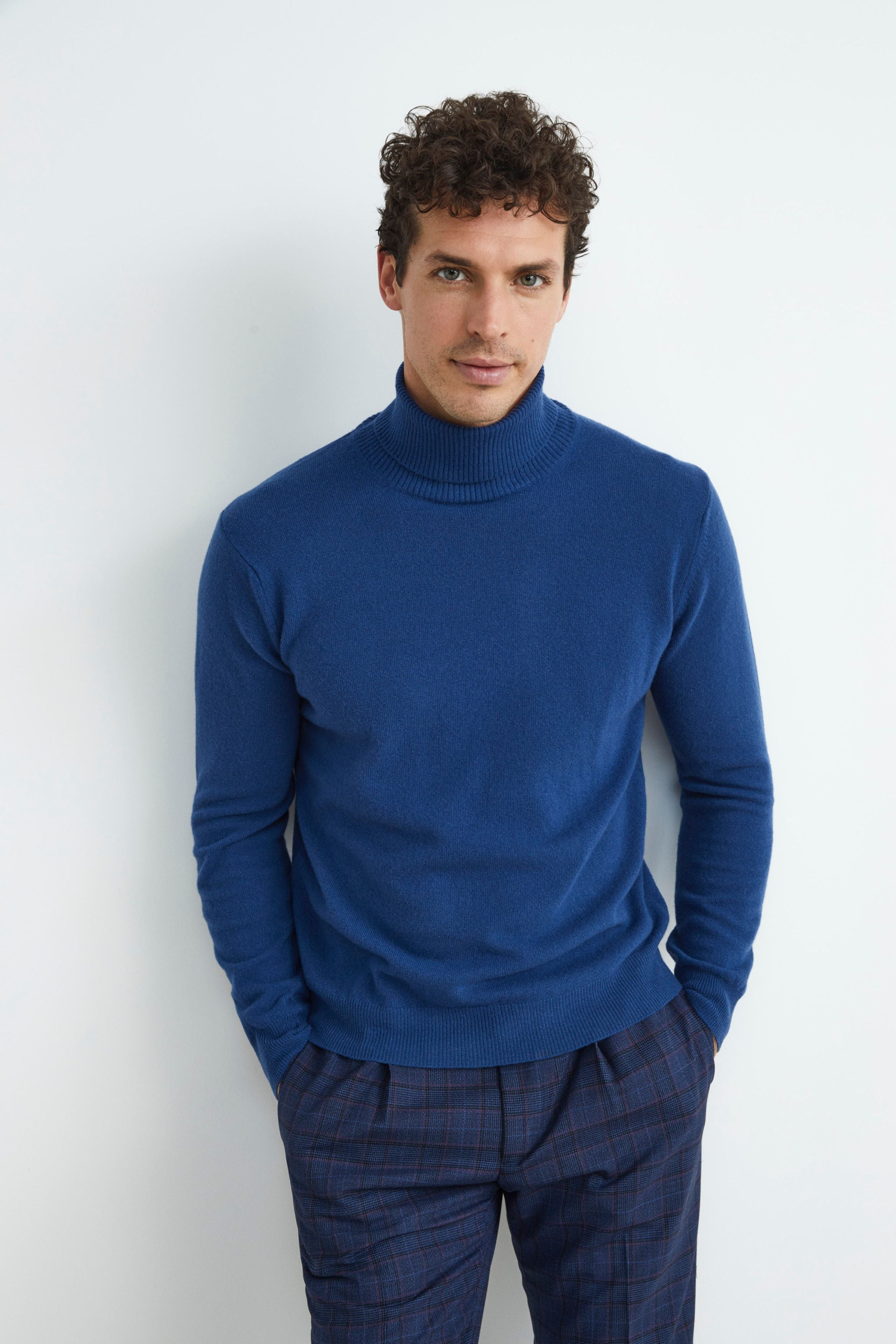 Wool and cashmere turtleneck - DENIM