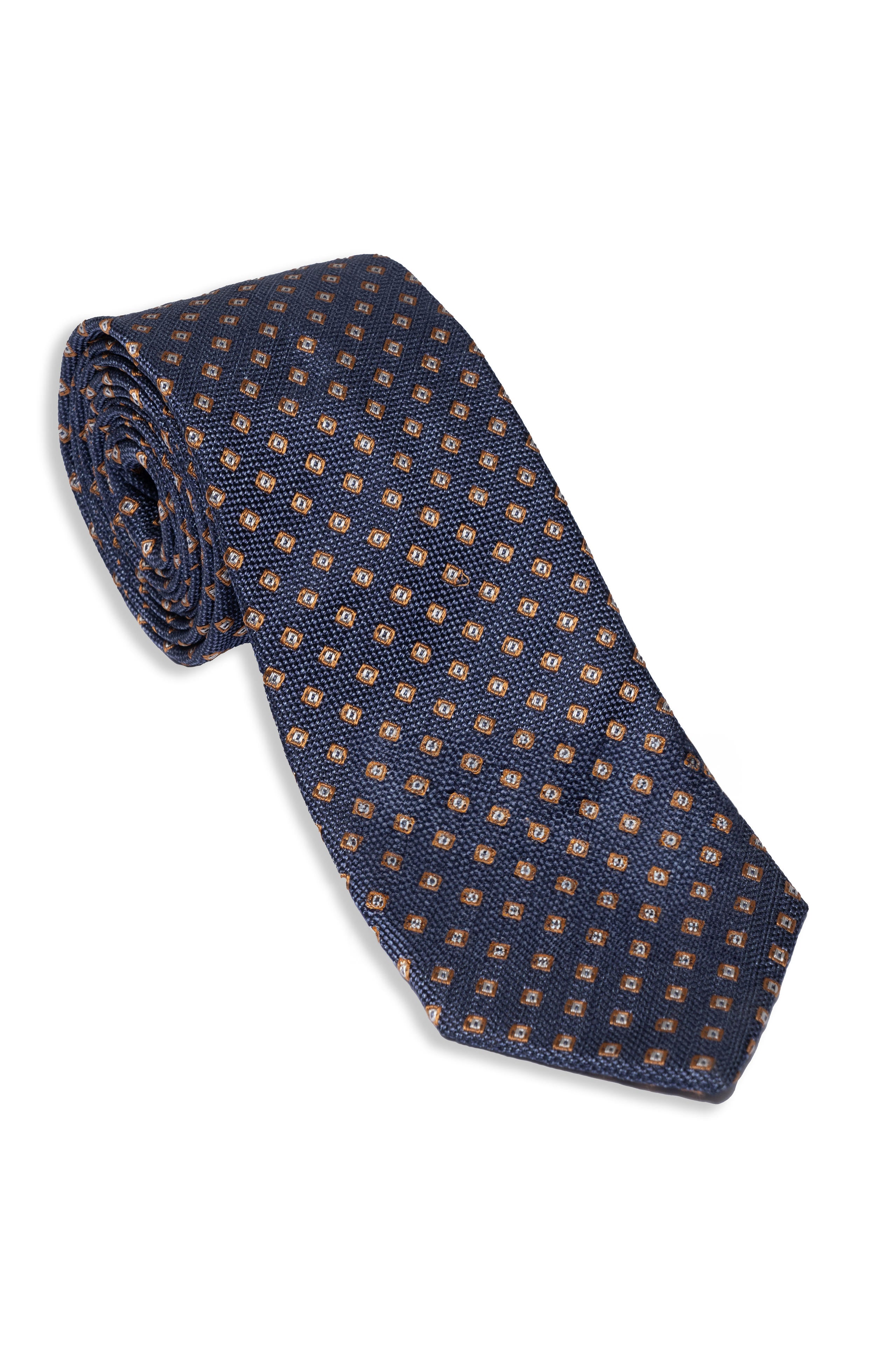 Blue patterned tie - Blue-Brown pattern