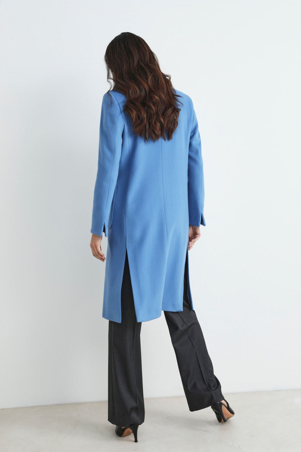 Midi wool coat - LIGHT BLUE