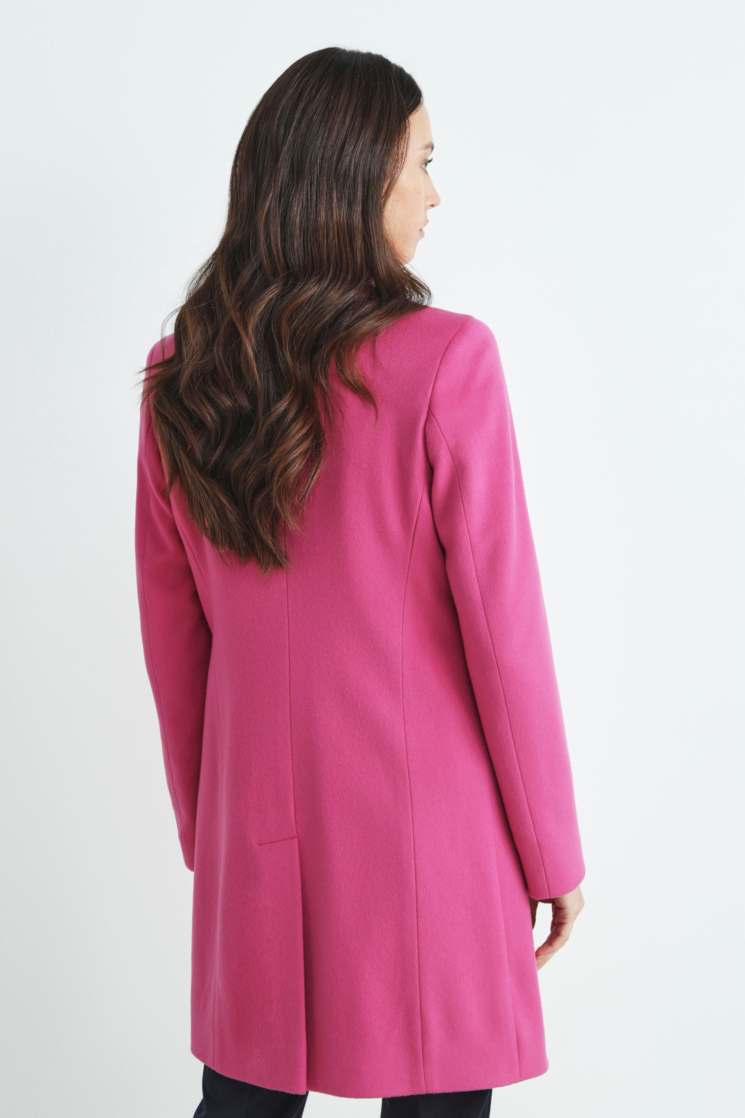 Manteau en laine avec boutons - Fuchsia