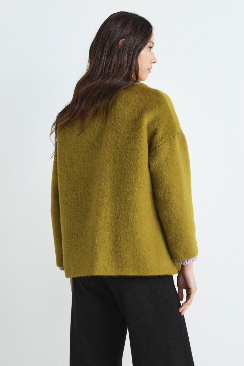 Wool Peacoat - Canary yellow