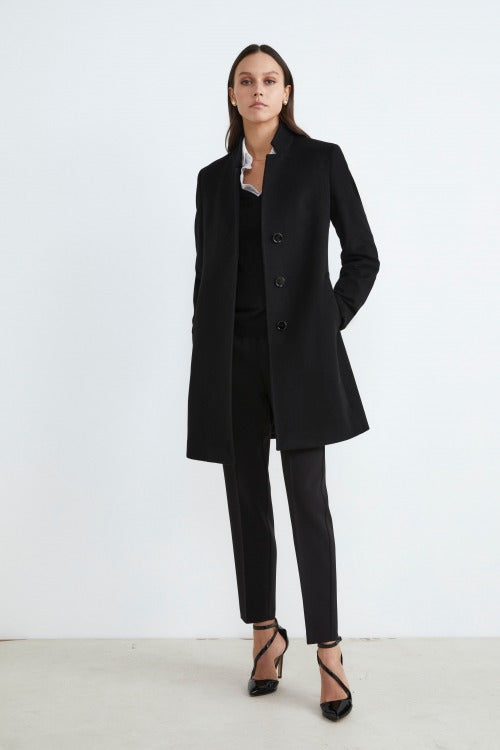 Manteau en cachemire pour femmes - NOIR