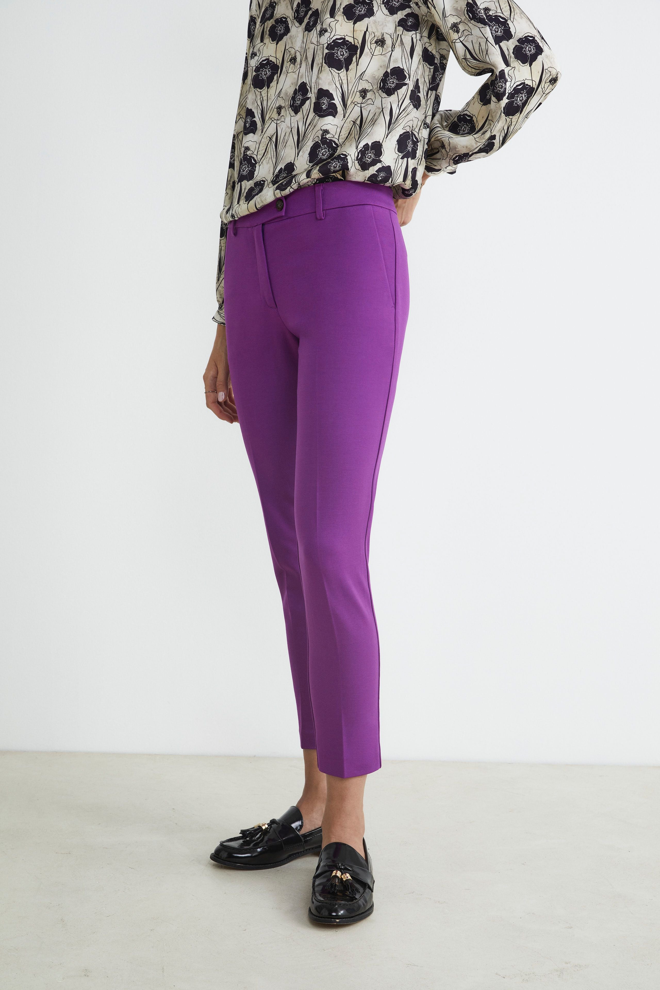 Smart trousers with elastic - Purple