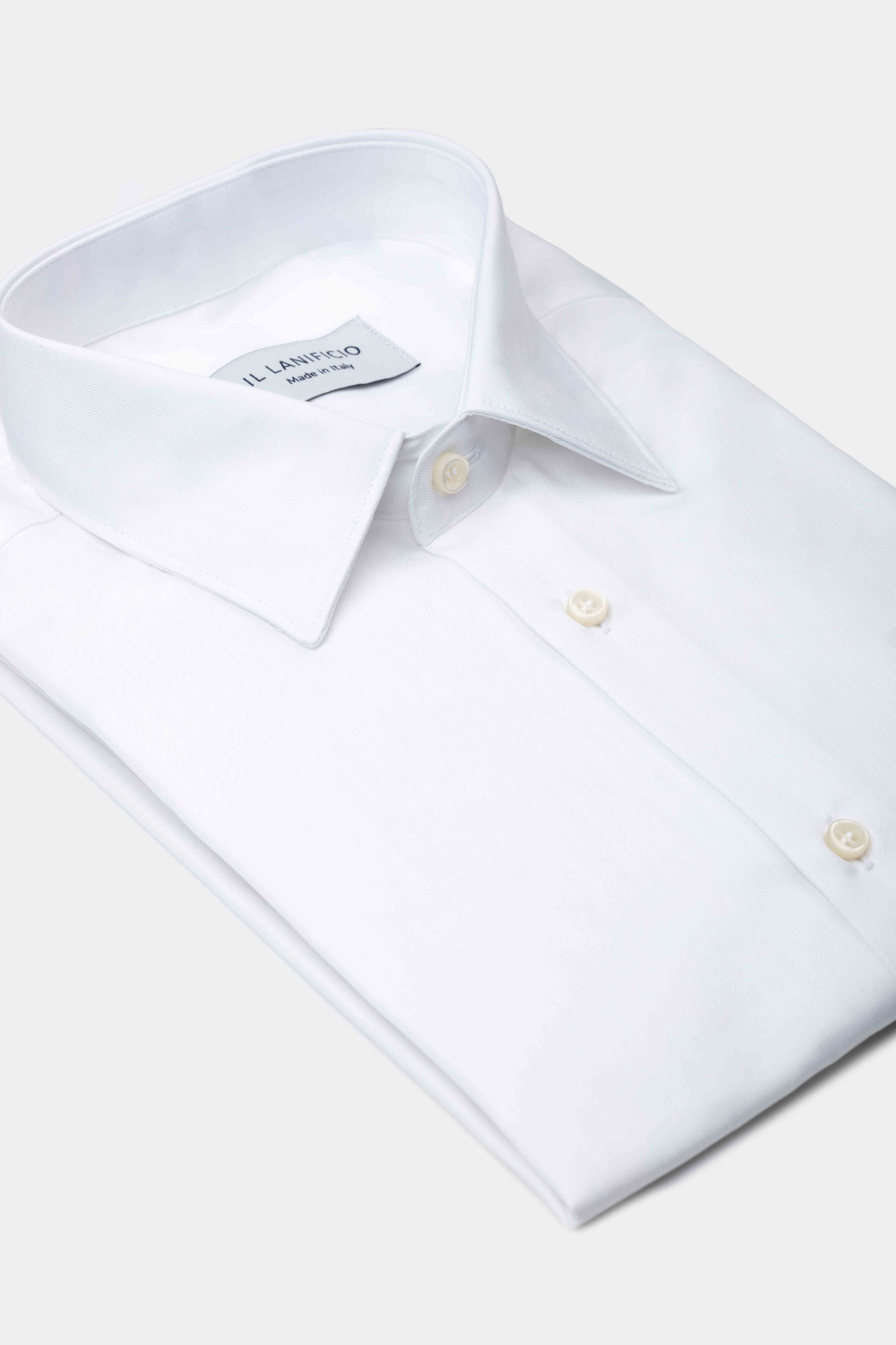 Regular Shirt with Classic Collar - WHITE