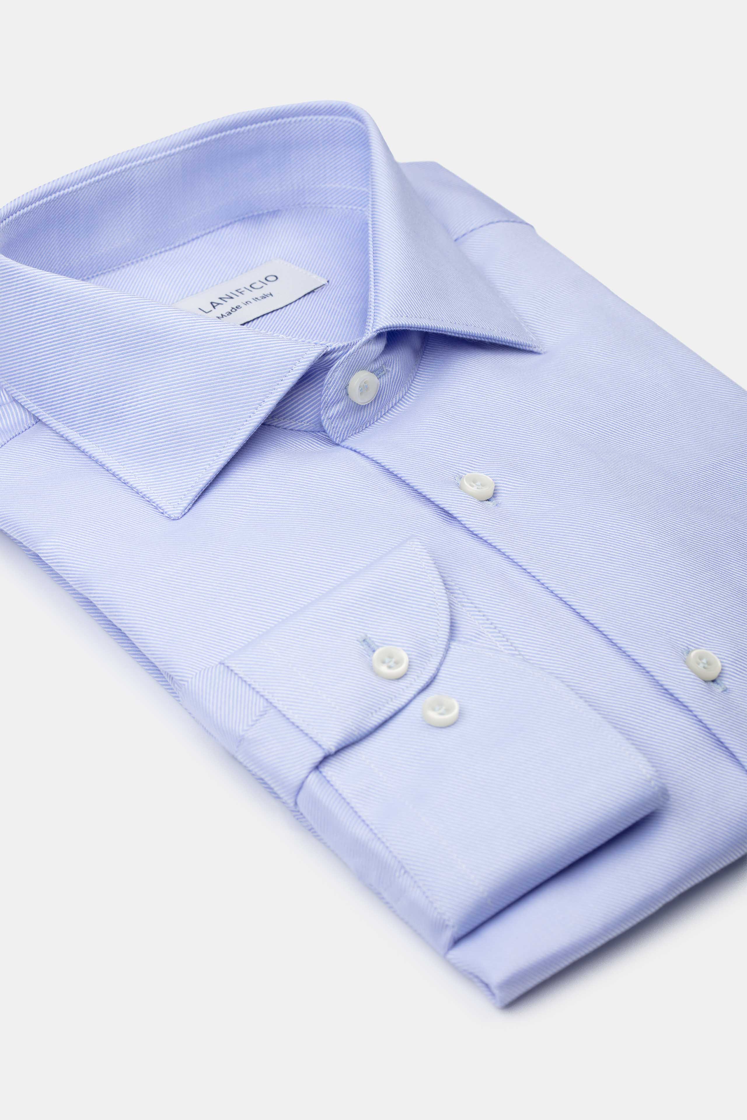 Camicia Regular Elegante in Cotone - AZZURRO