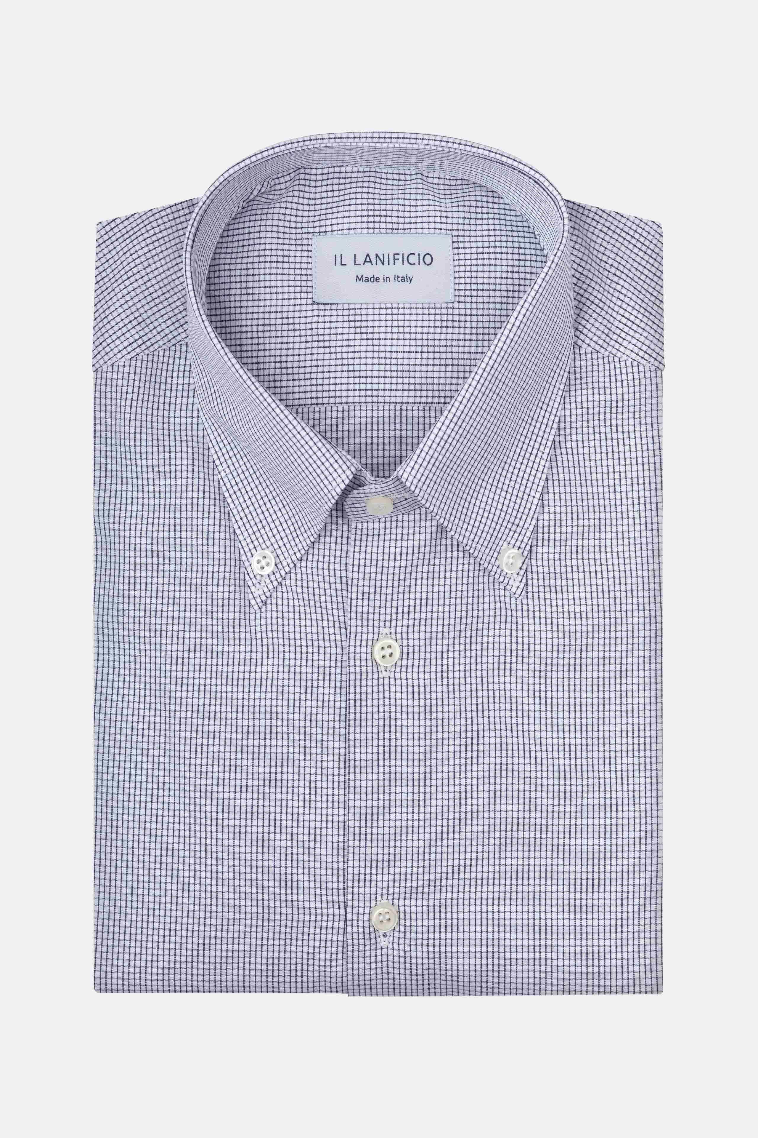 Button Down Regular Fit Patterned Shirt - WHITE/BLUE