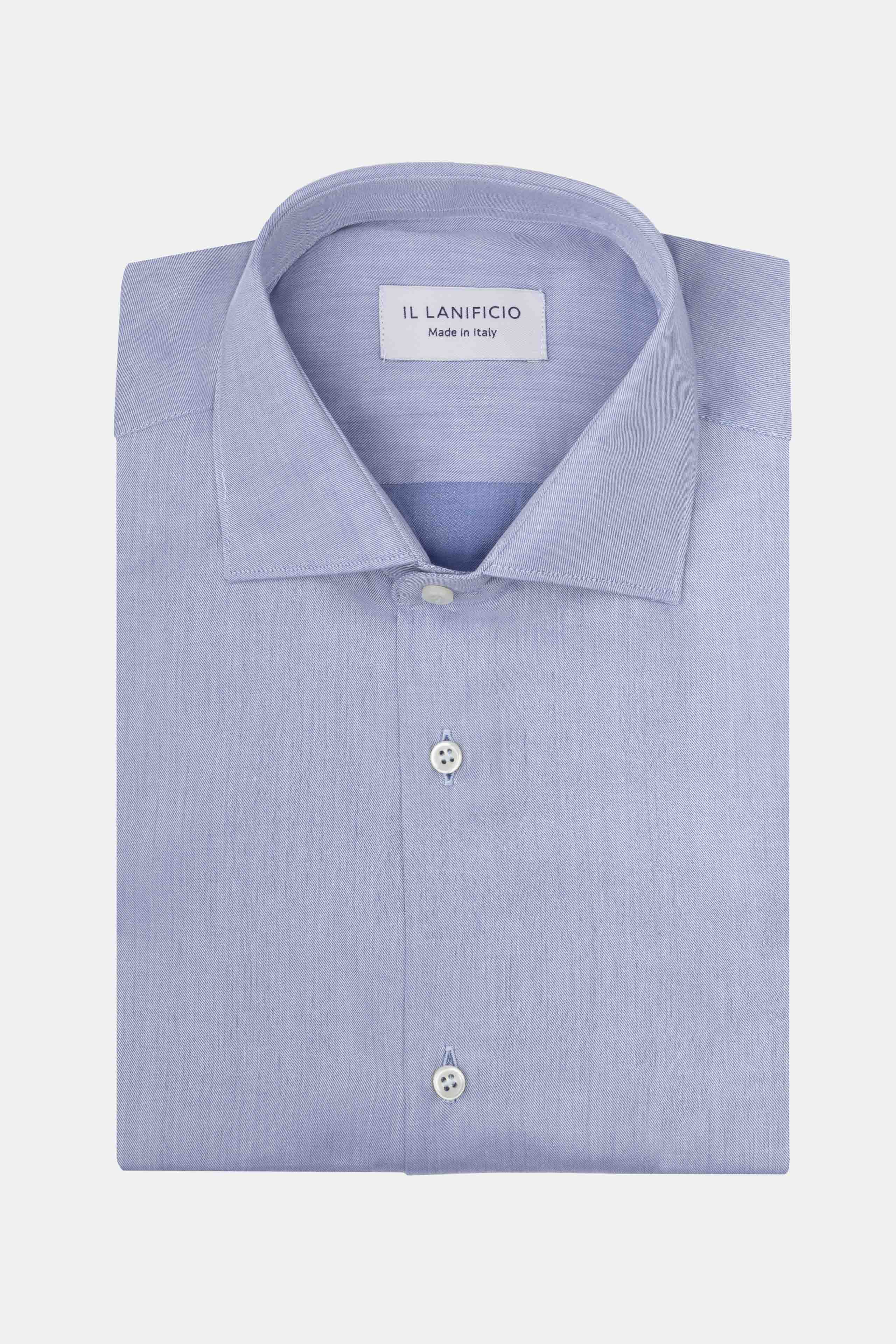 Chemise Regular à Col Français - Bleu clair