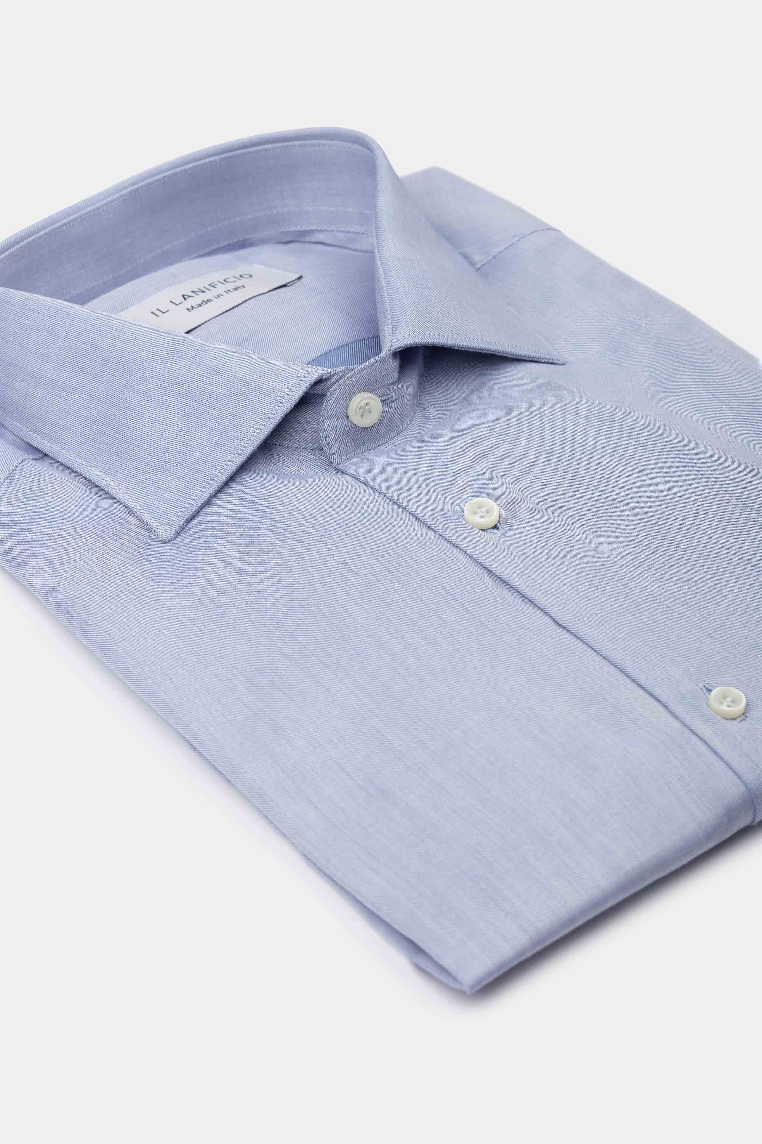 Chemise Regular à Col Français - Bleu clair