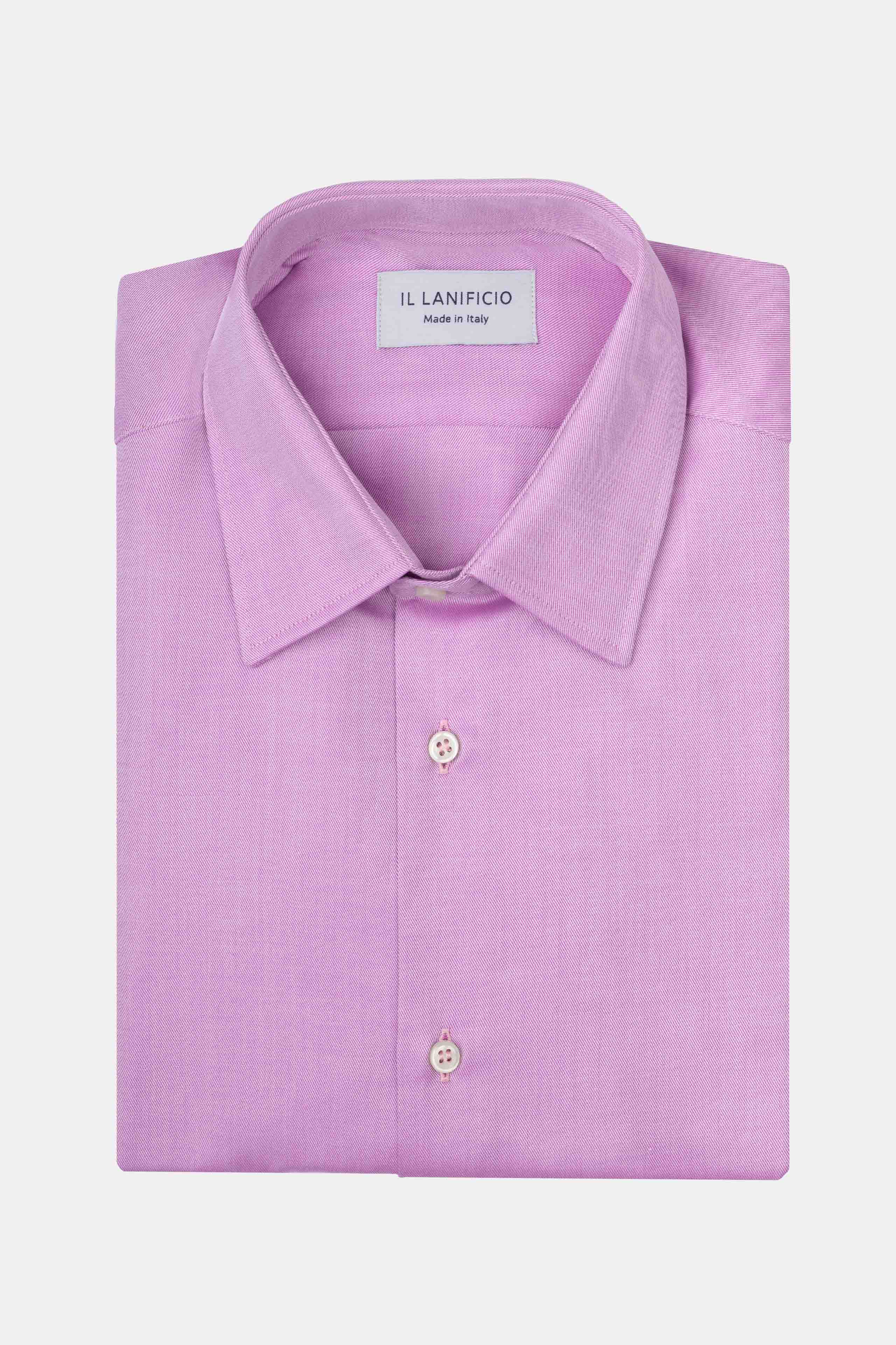 Slim Shirt with Classic Collar - PINK/PEONY