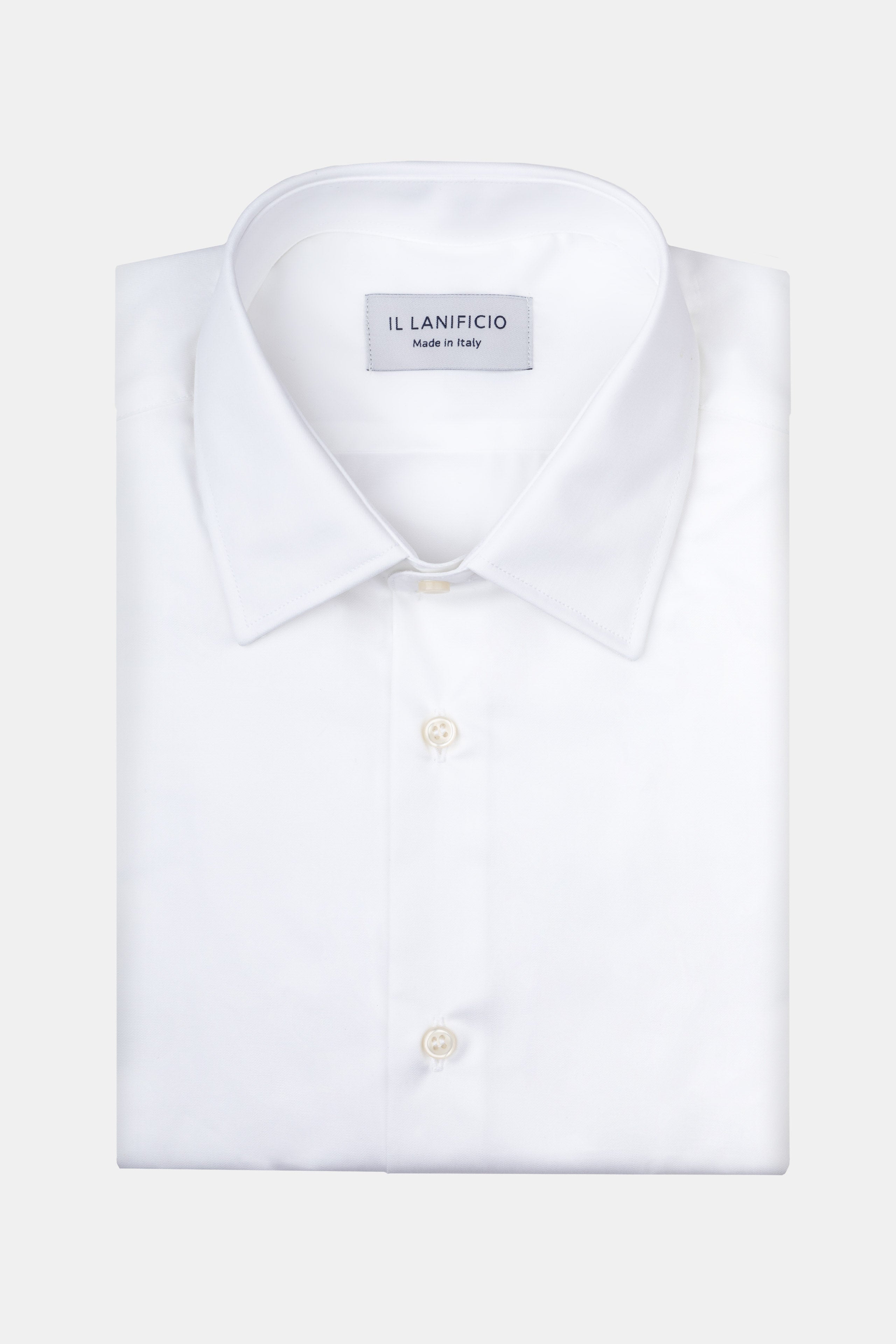 Chemise Slim en Twill à Col Classique - BLANC