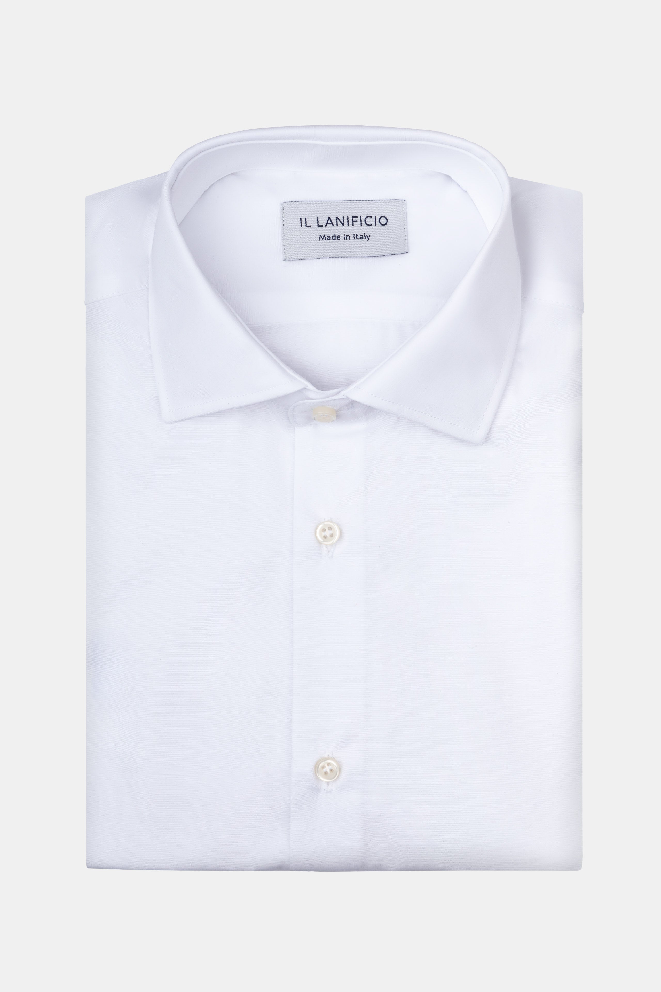 Elegant Slim Shirt with French Collar - WHITE