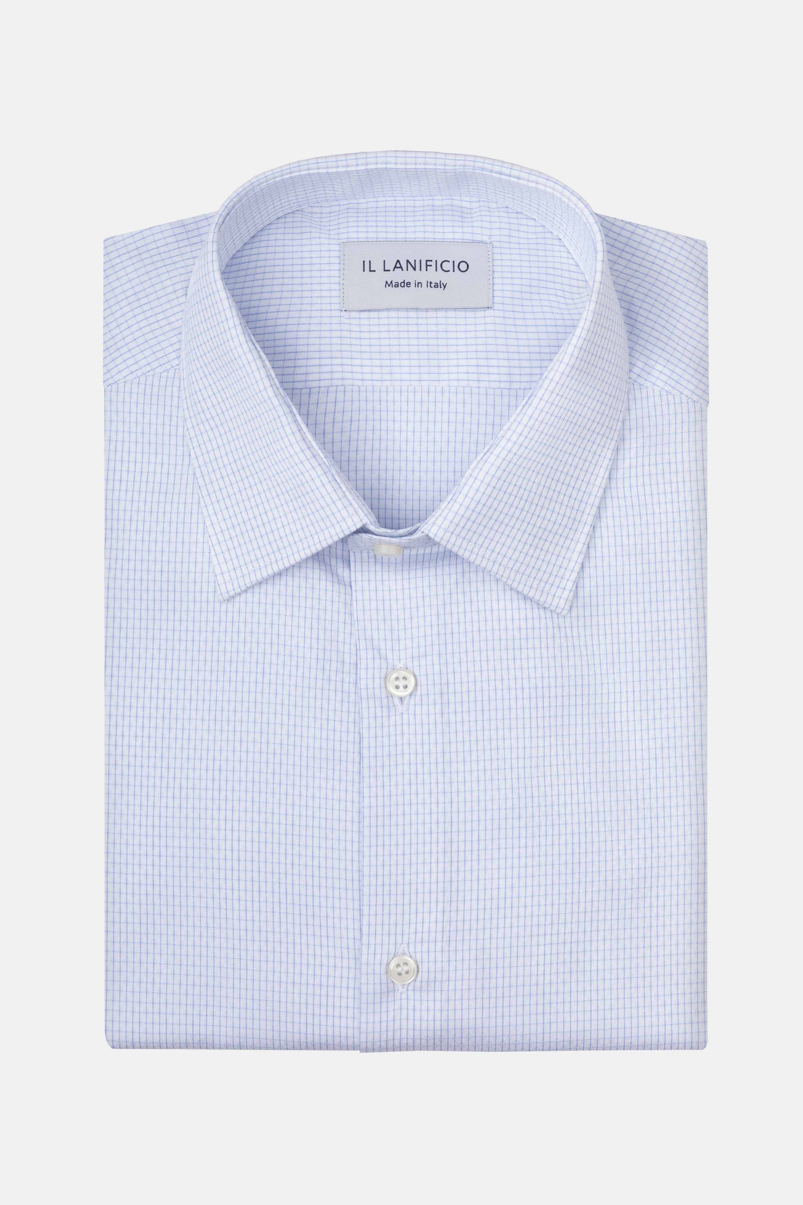 Slim Fit Patterned Shirt - WHITE-BLUE