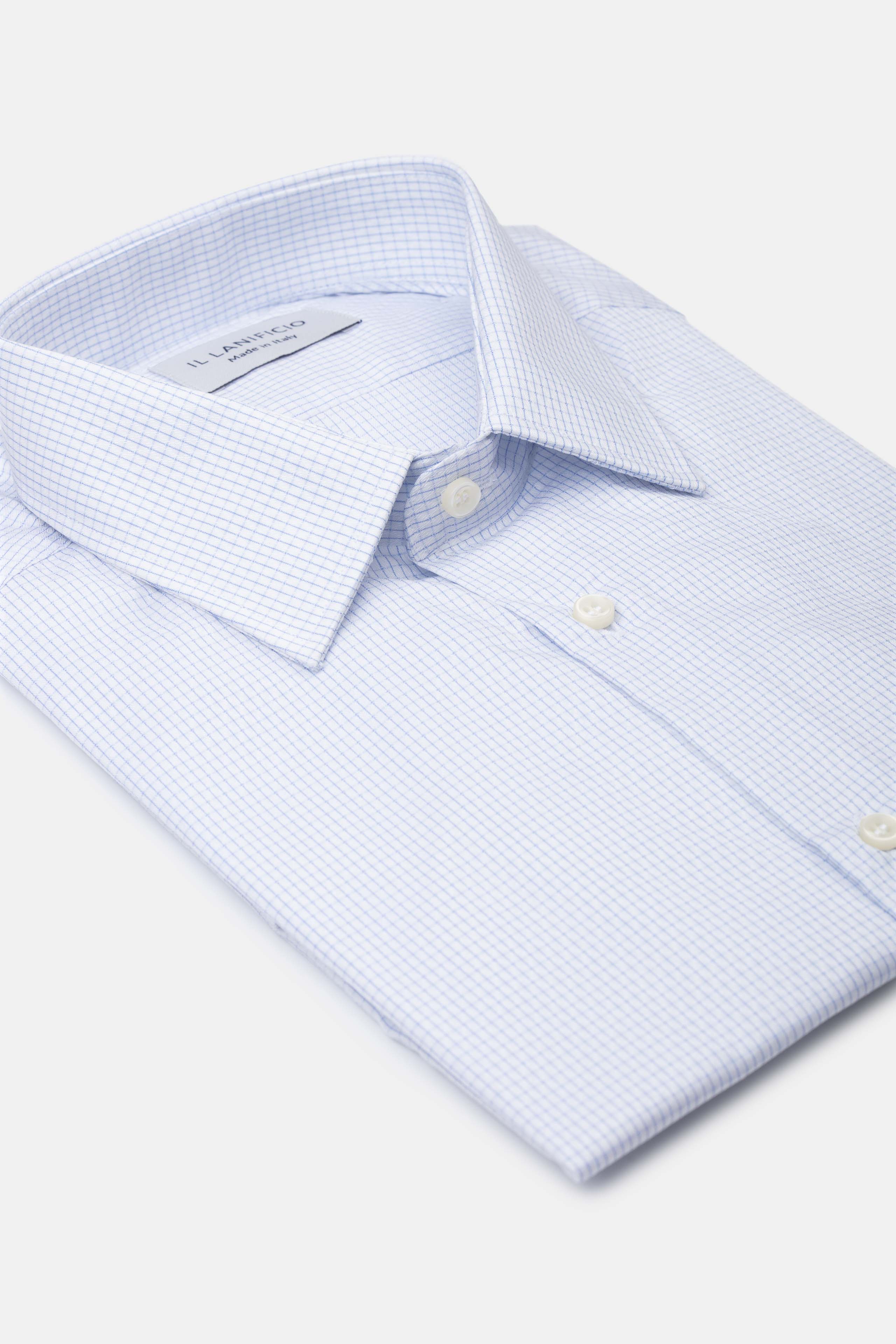 Slim Fit Patterned Shirt - WHITE-BLUE