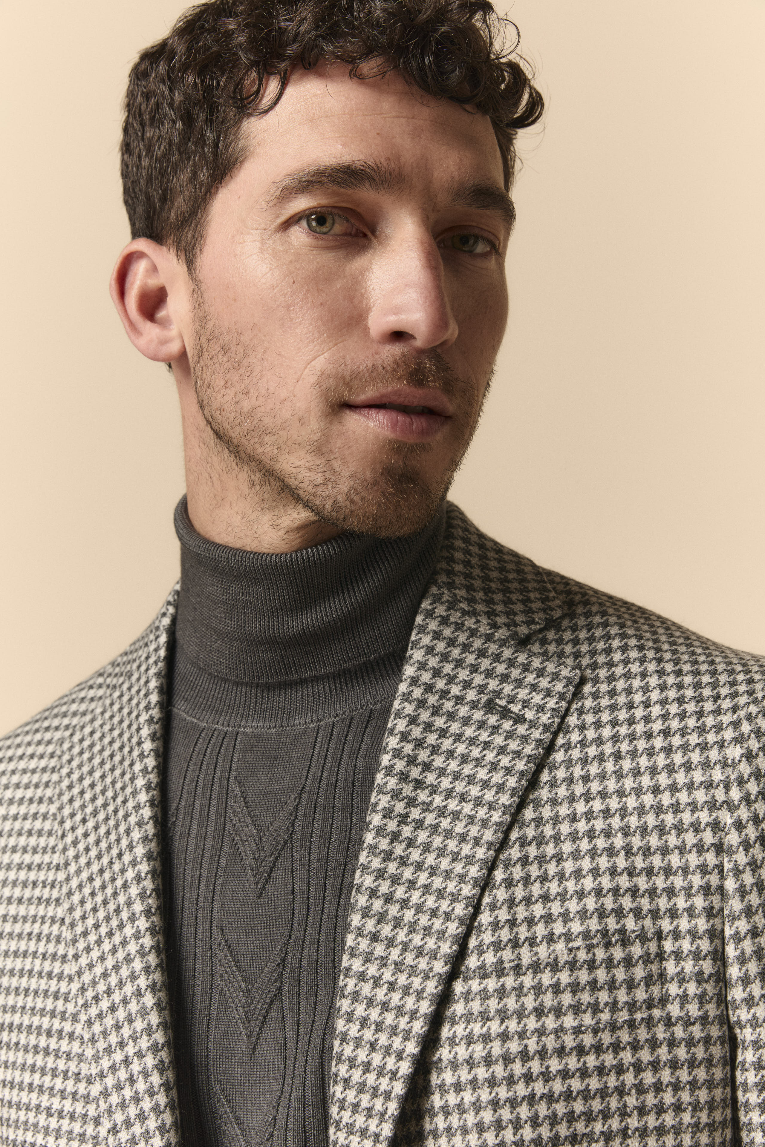 Patterned Jacket in Wool and Silk - P-Poule Grey