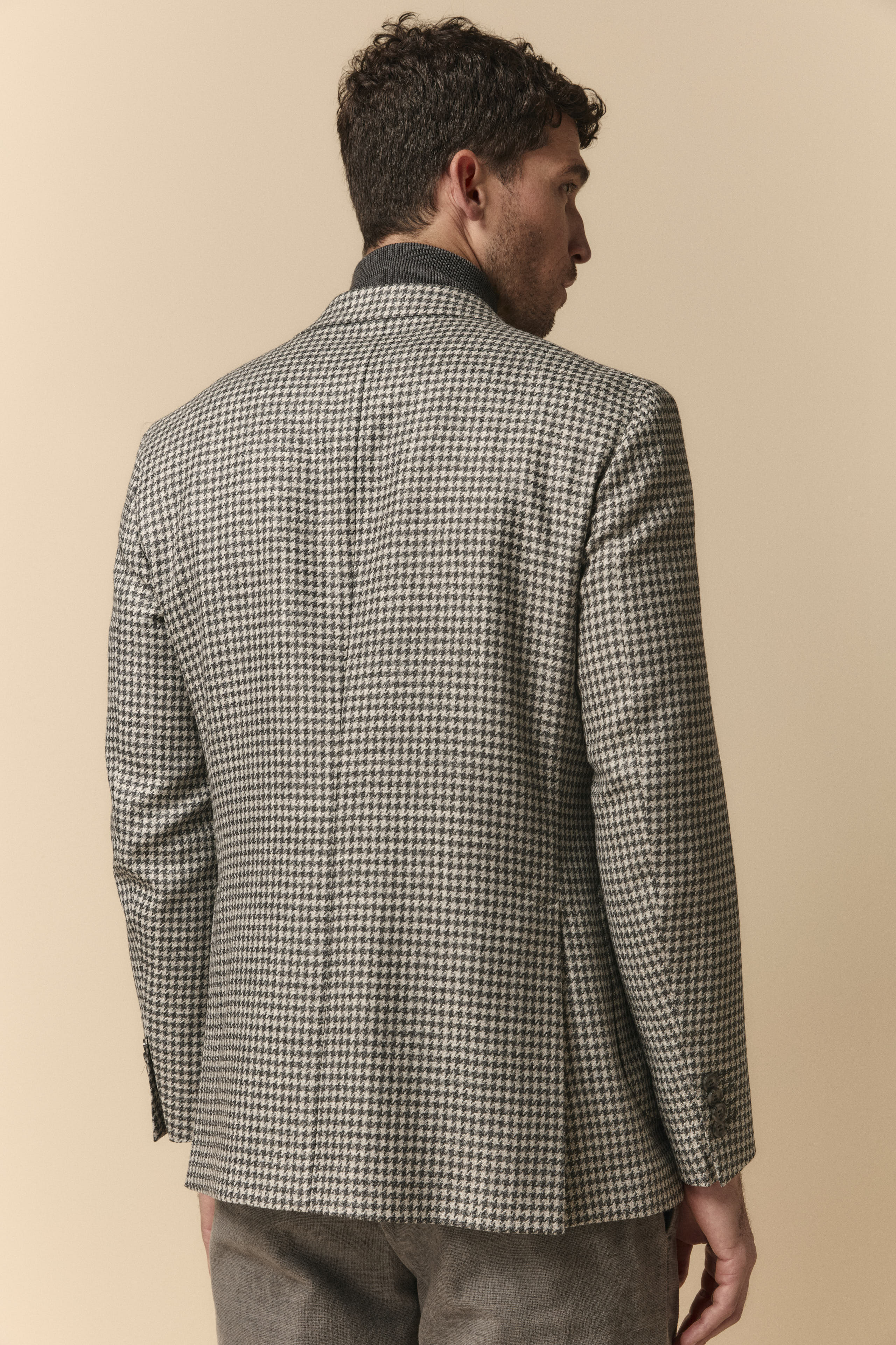 Patterned Jacket in Wool and Silk - P-Poule Grey