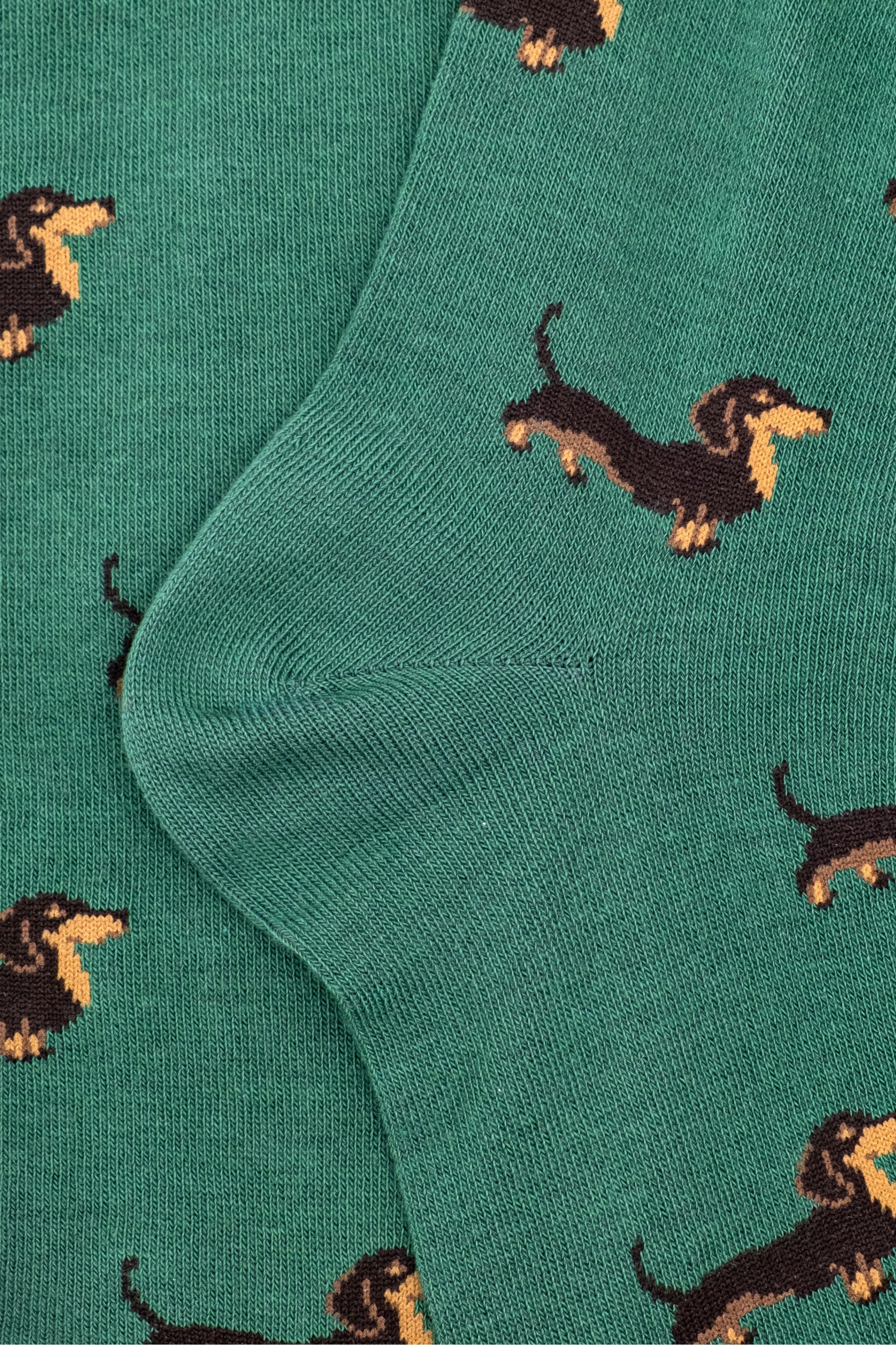 Lange Baumwollsocken mit Muster - Grün