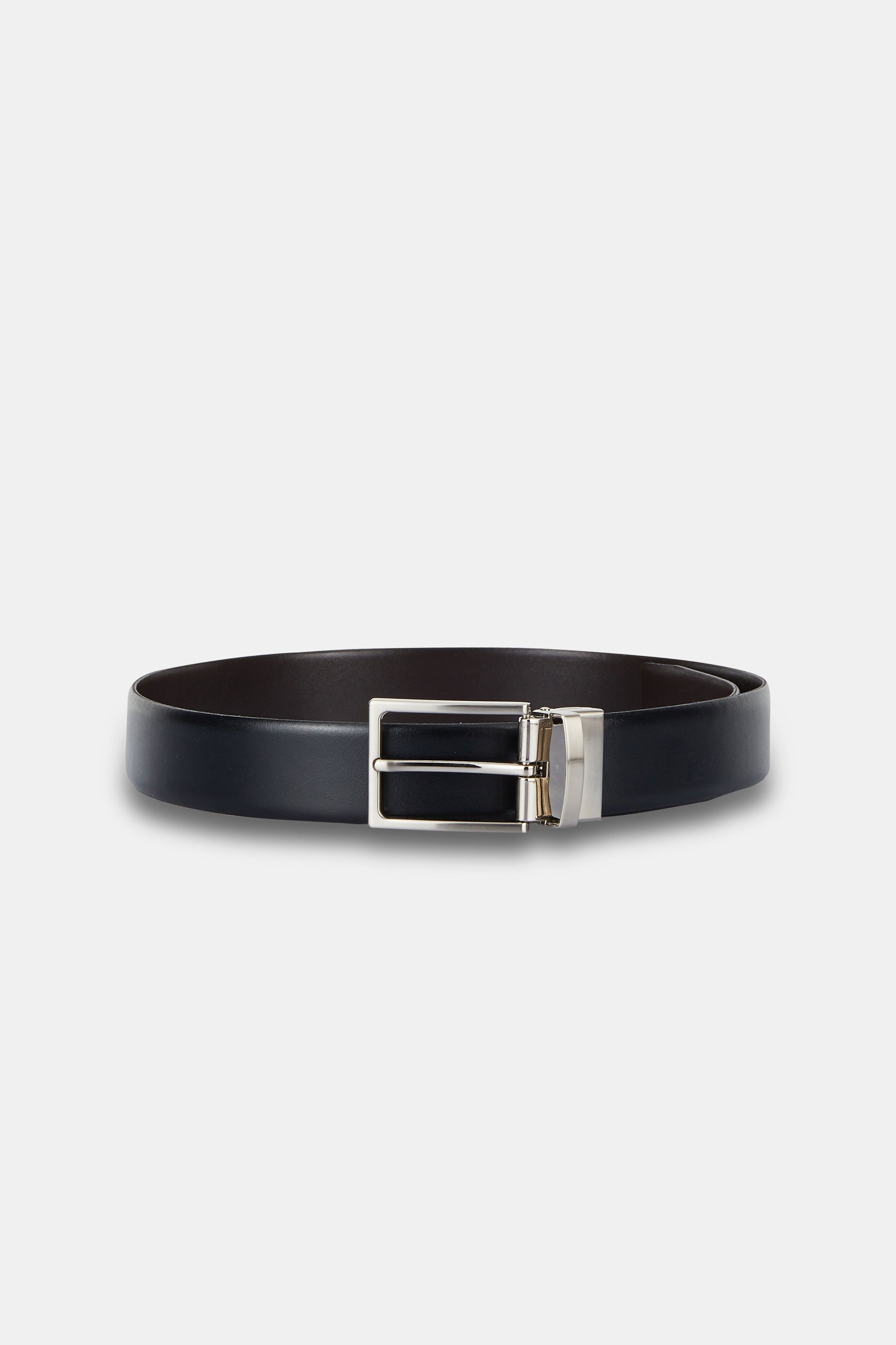 Ceinture en cuir réversible - Noir-marron