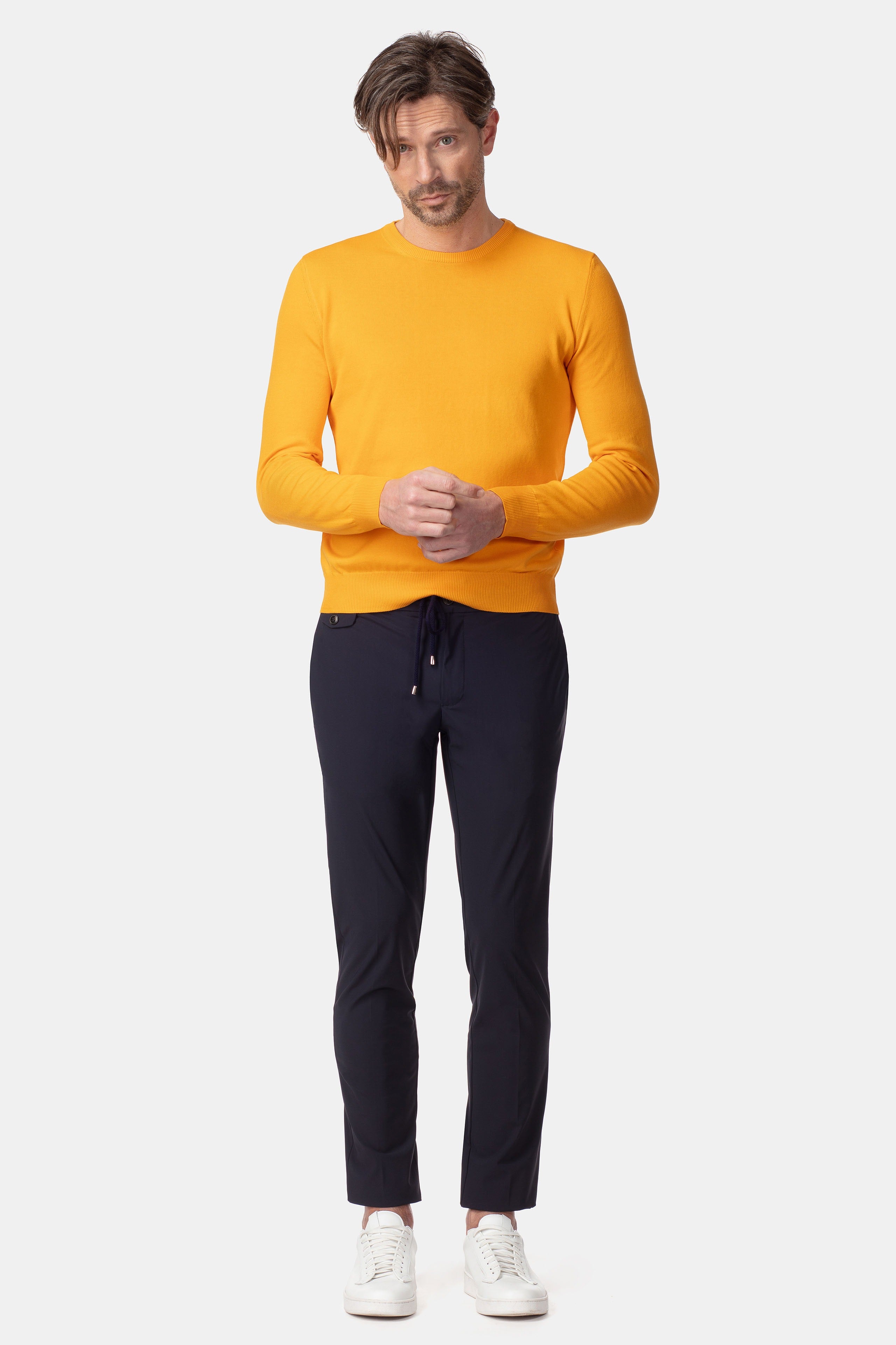 Technical trousers with drawstring - BLAU