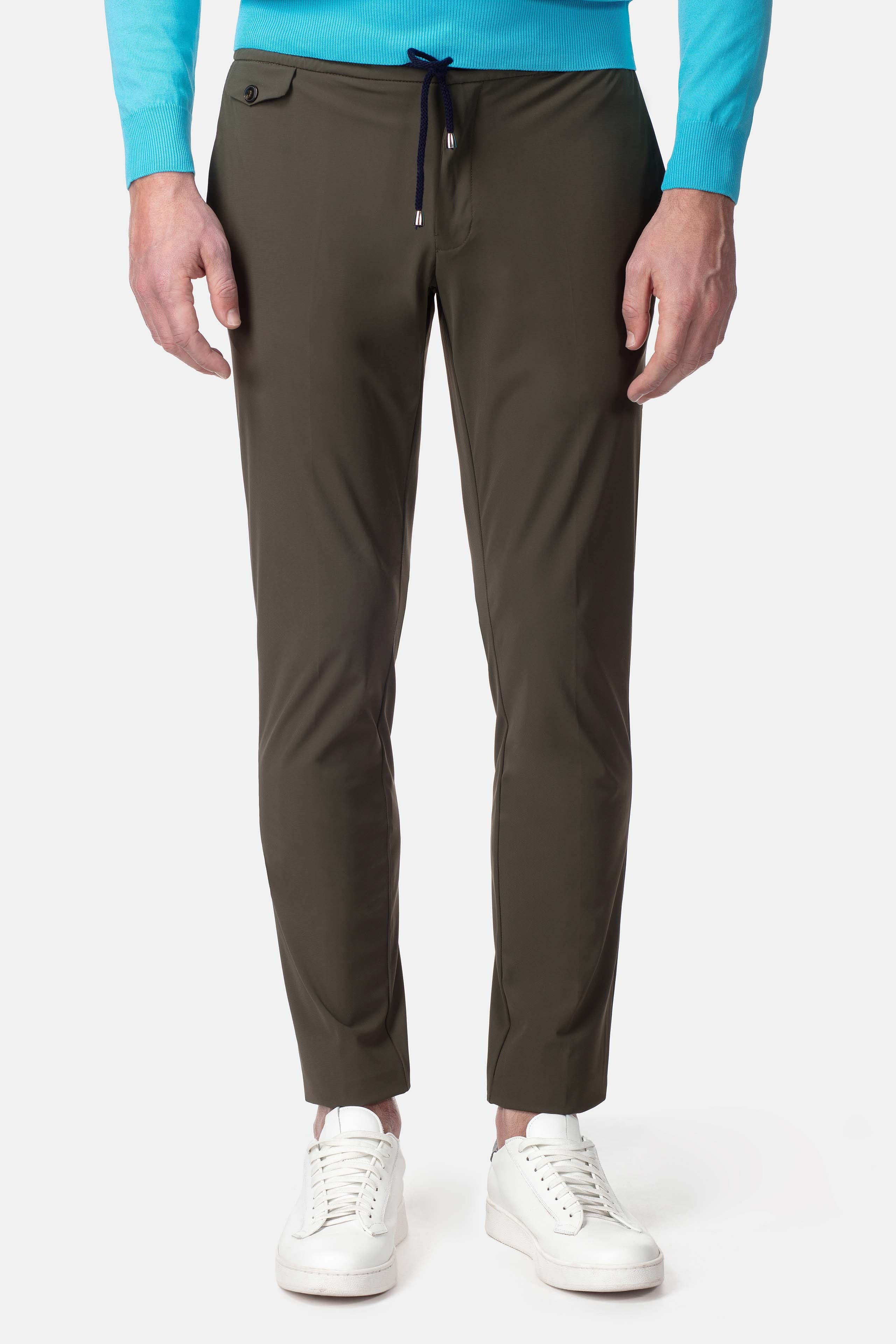 Technical trousers with drawstring - Militärgrün